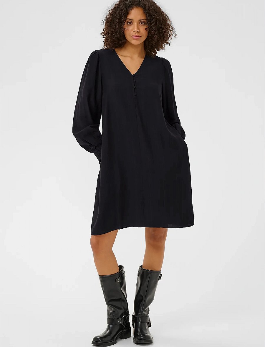 Kaffe - KAlufia Dress - midiklänningar - black deep - 3