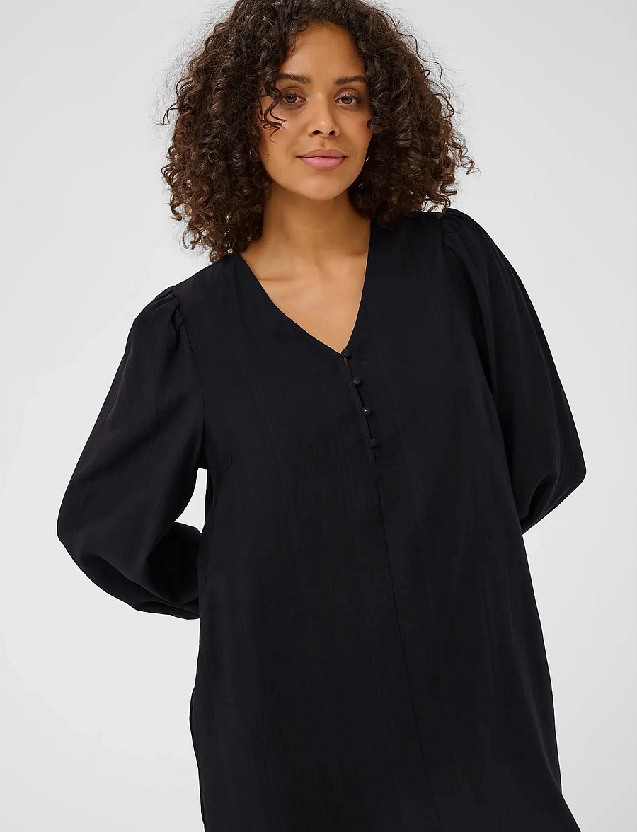 Kaffe - KAlufia Dress - midiklänningar - black deep - 5