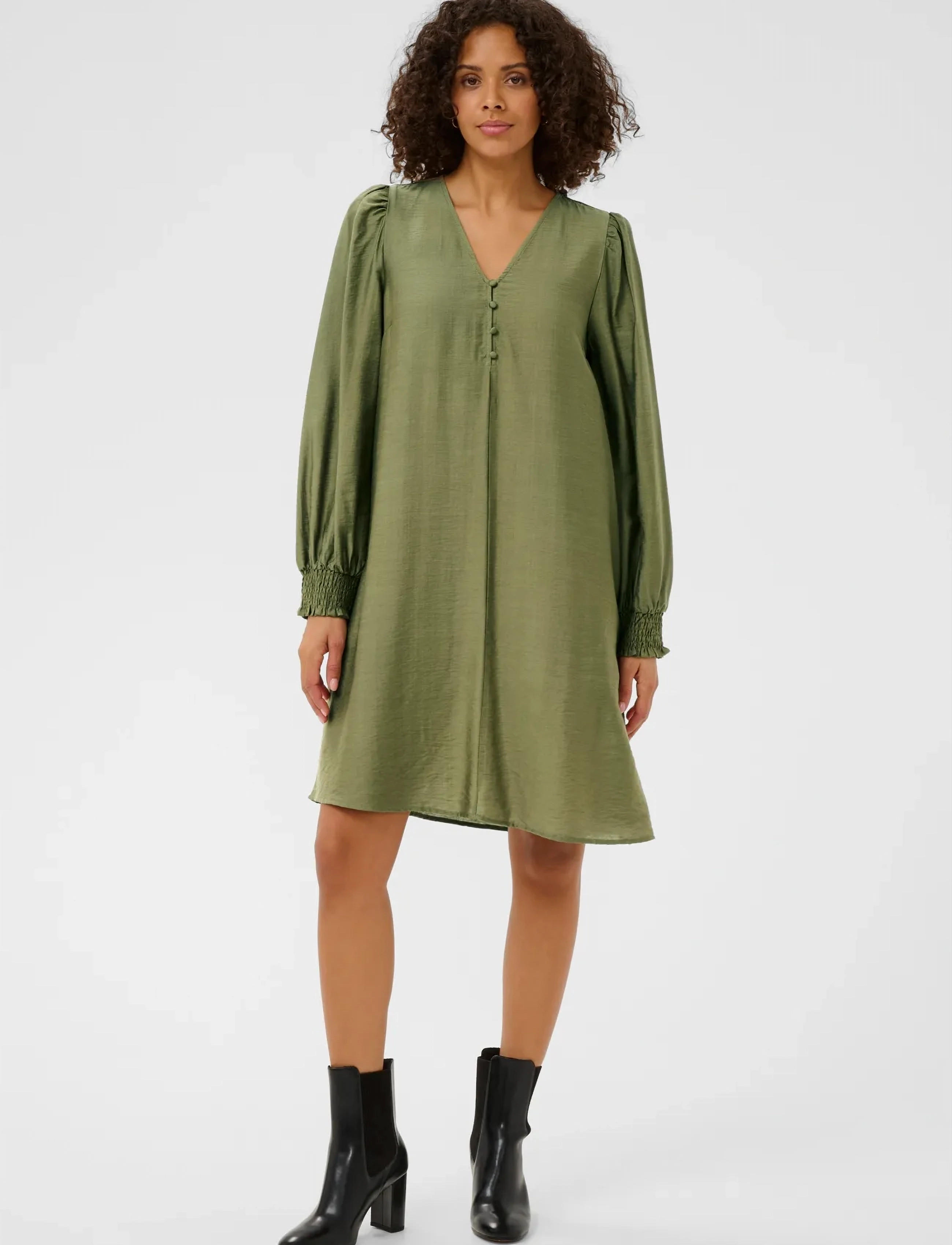 Kaffe Kalufia Dress, 36, Green, Kjoler > Knælange Og Midi, Dame