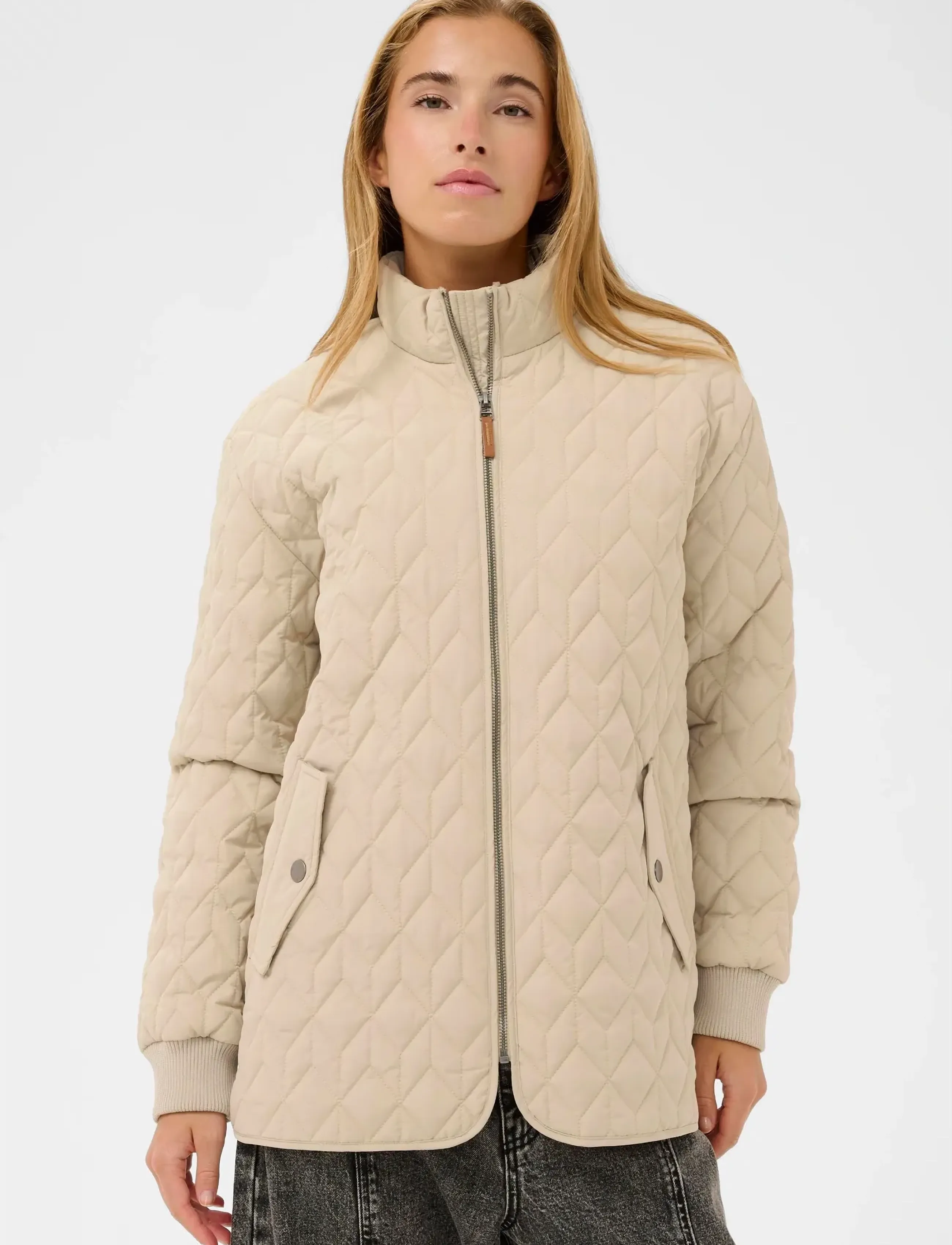 Kaffe KAleila Quilt Jacket - Kaffe - FEATHER GRAY / beige