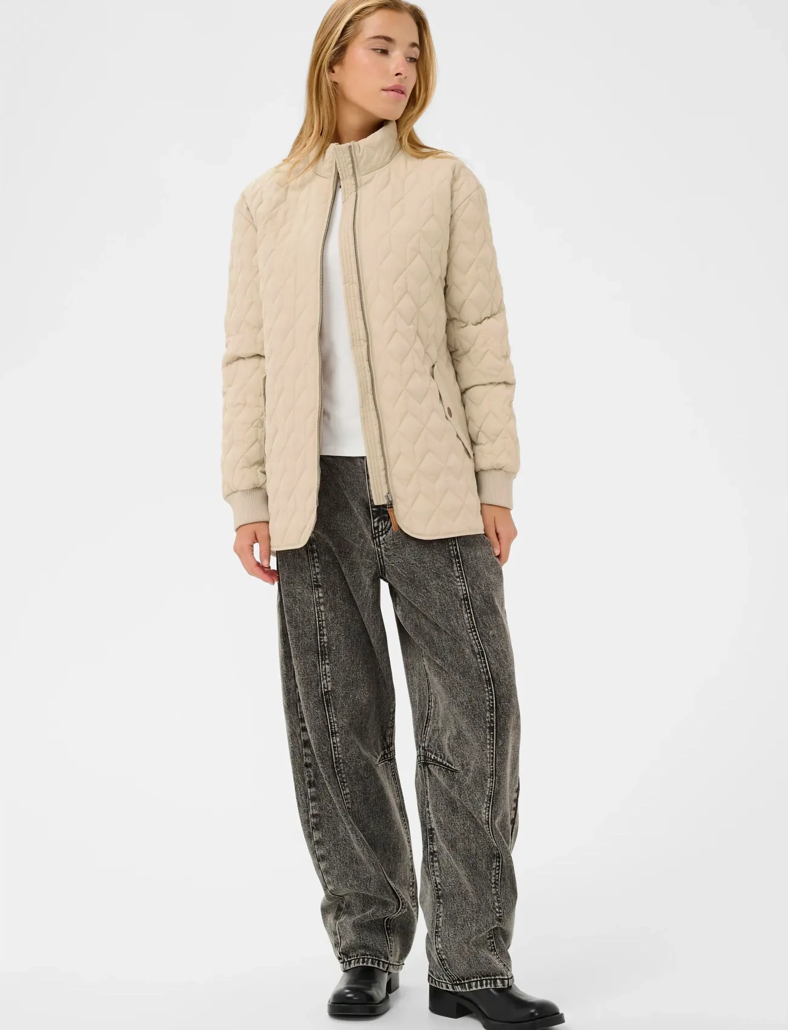 Kaffe - KAleila Quilt Jacket - kevadjoped - feather gray - 3