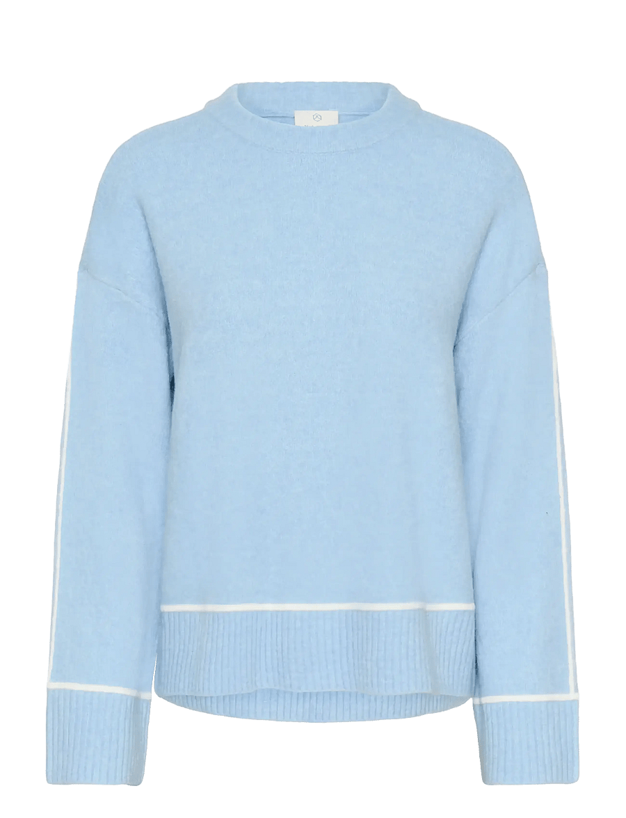 Kaffe - KAjinie Knit Pullover - stickade tröjor - powder blue melange - 1