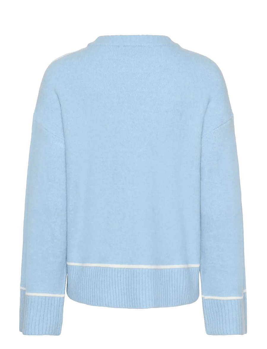 Kaffe - KAjinie Knit Pullover - stickade tröjor - powder blue melange - 2