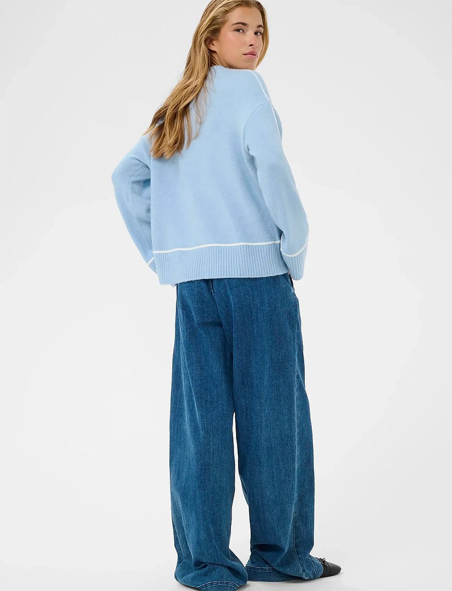 Kaffe - KAjinie Knit Pullover - stickade tröjor - powder blue melange - 4