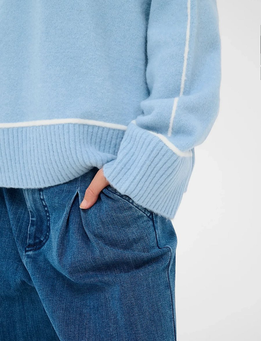 Kaffe - KAjinie Knit Pullover - stickade tröjor - powder blue melange - 5