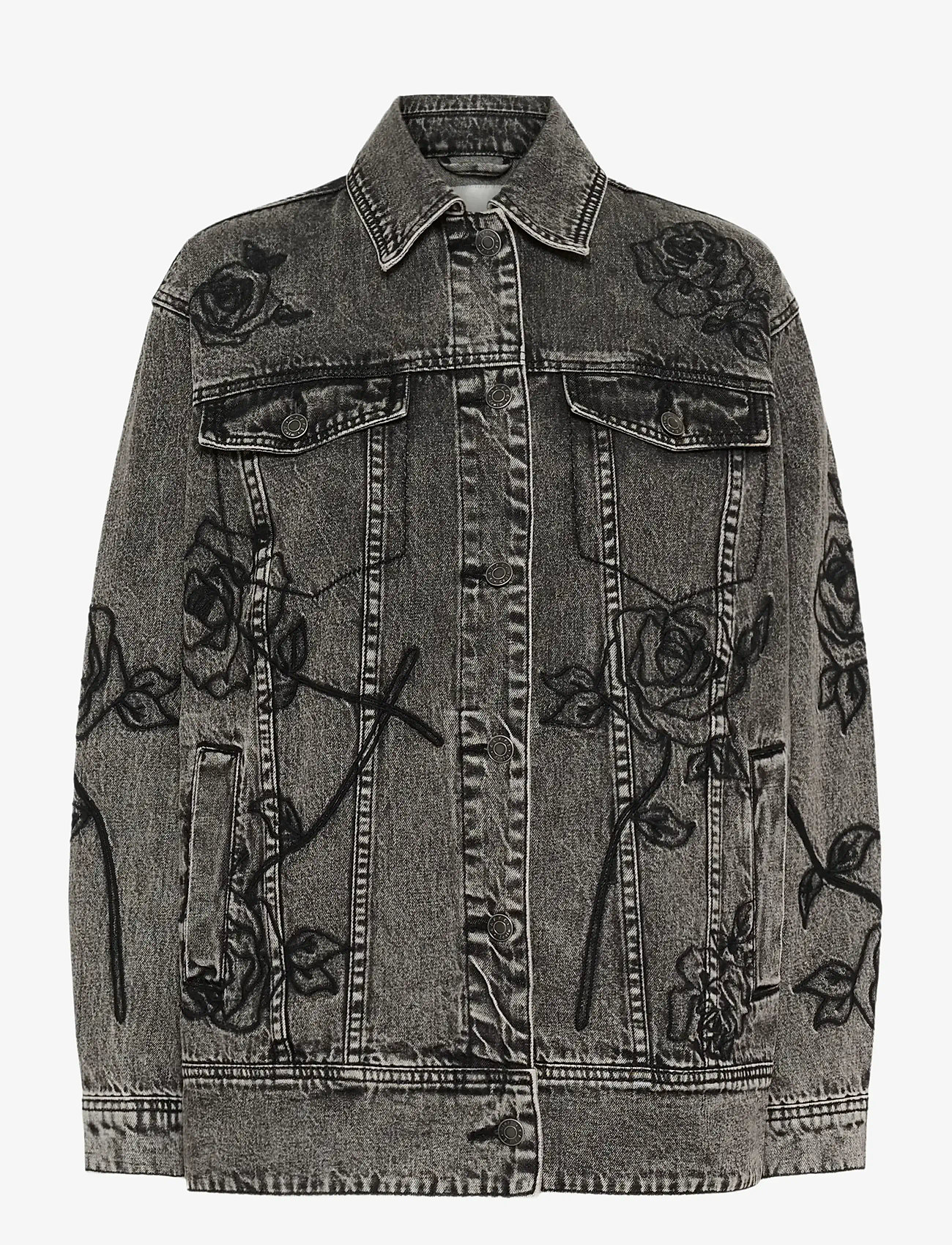 Kaffe - KAross Denim Jacket - denimjakker - dark grey washed denim - 1