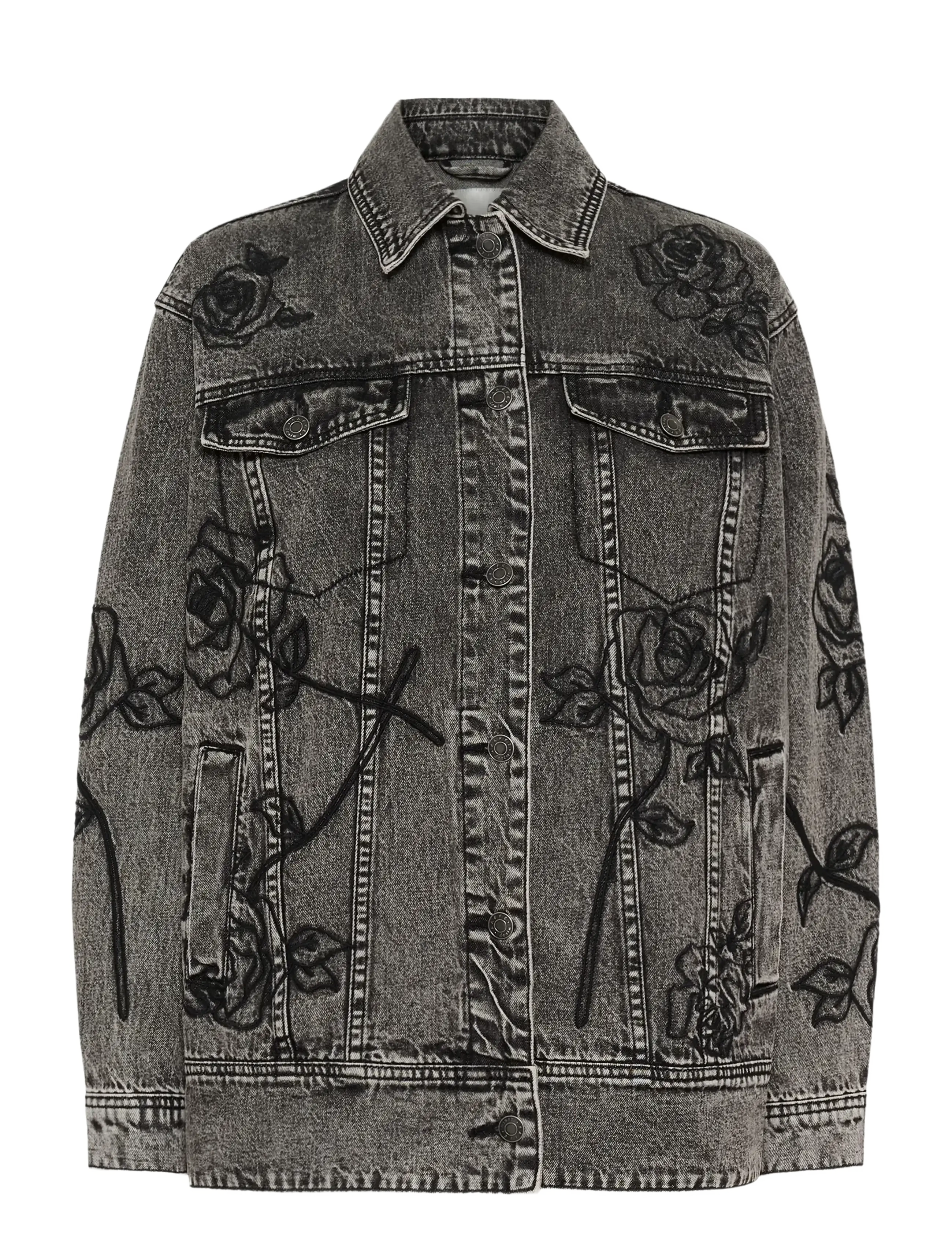 KAross Denim Jacket - DARK GREY WASHED DENIM