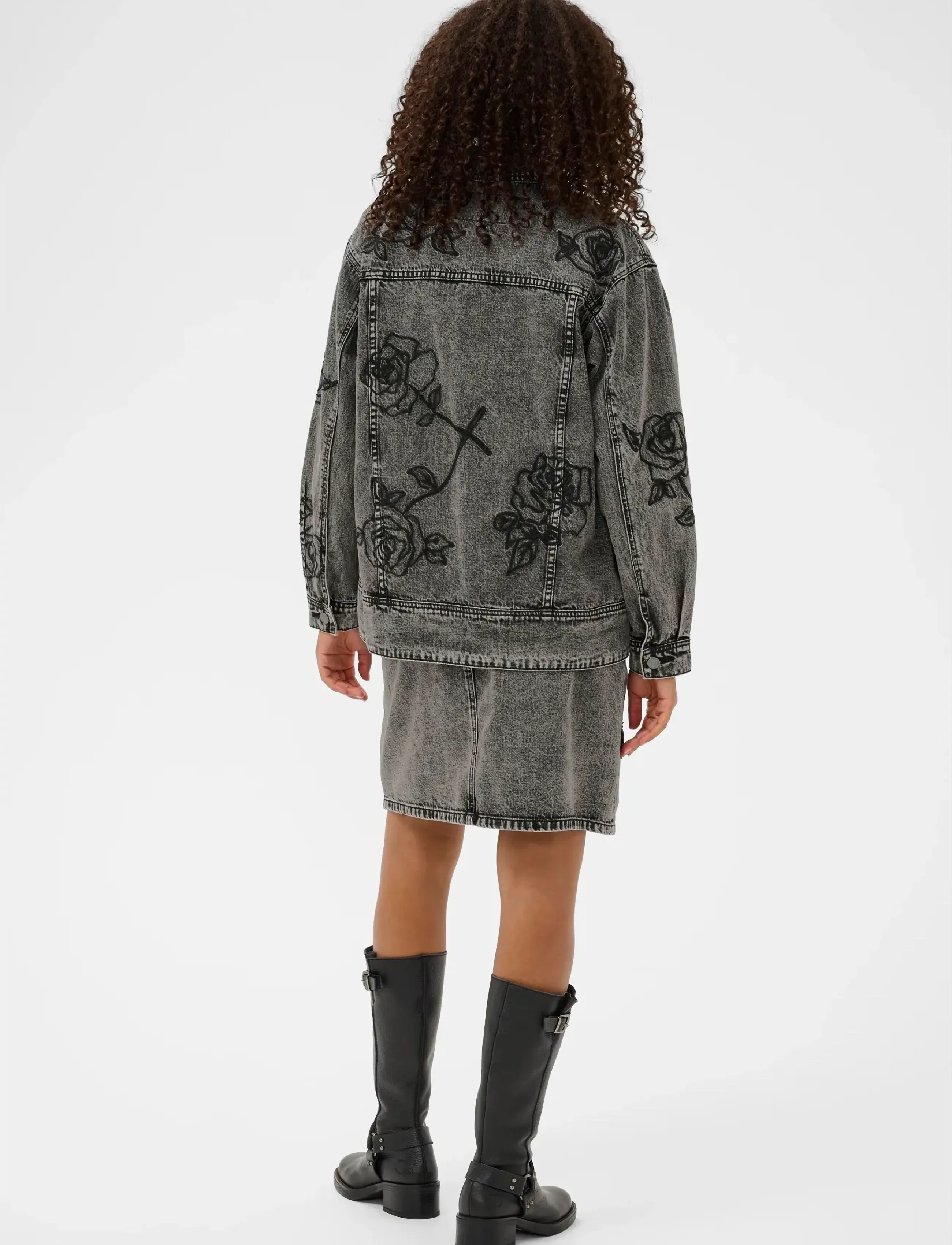 Kaffe - KAross Denim Jacket - teksatagid - dark grey washed denim - 4