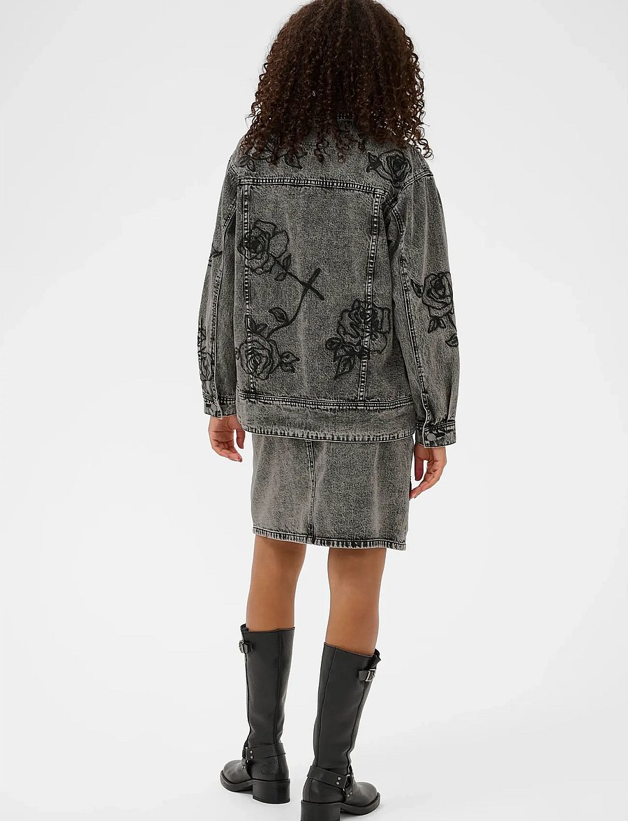 Kaffe - KAross Denim Jacket - jeansjackor - dark grey washed denim - 4