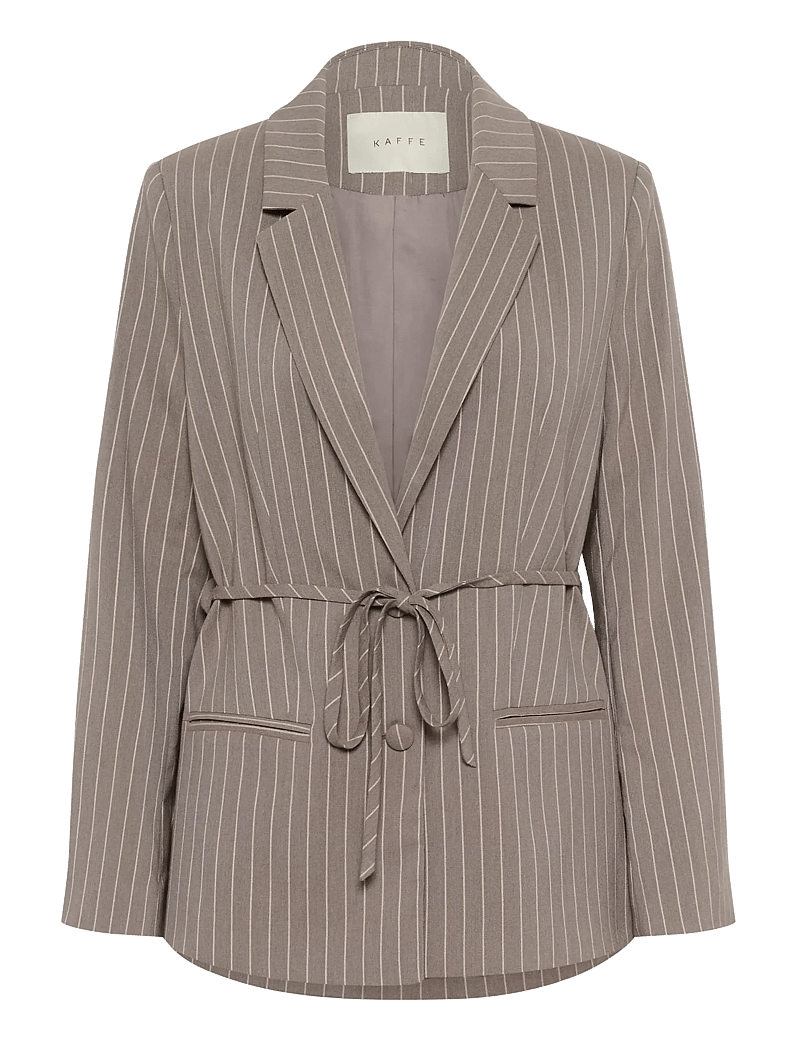 Kaffe - KAmeril Blazer - kavajer med skärp - beige pinstripe - 1
