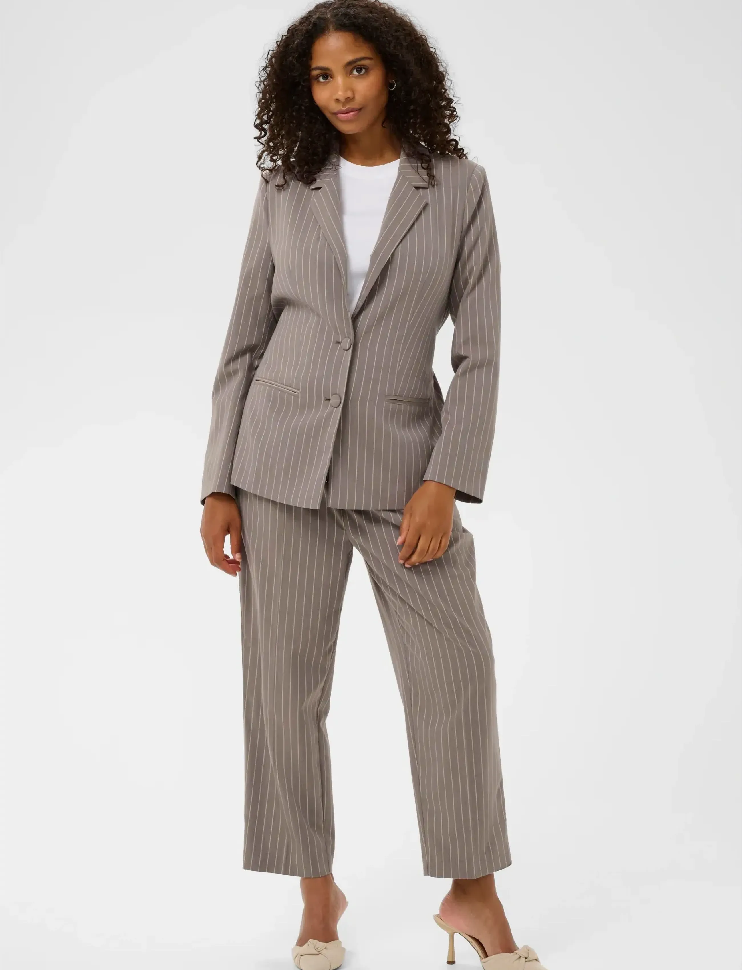 Kaffe - KAmeril Blazer - festmode zu outlet-preisen - beige pinstripe - 3