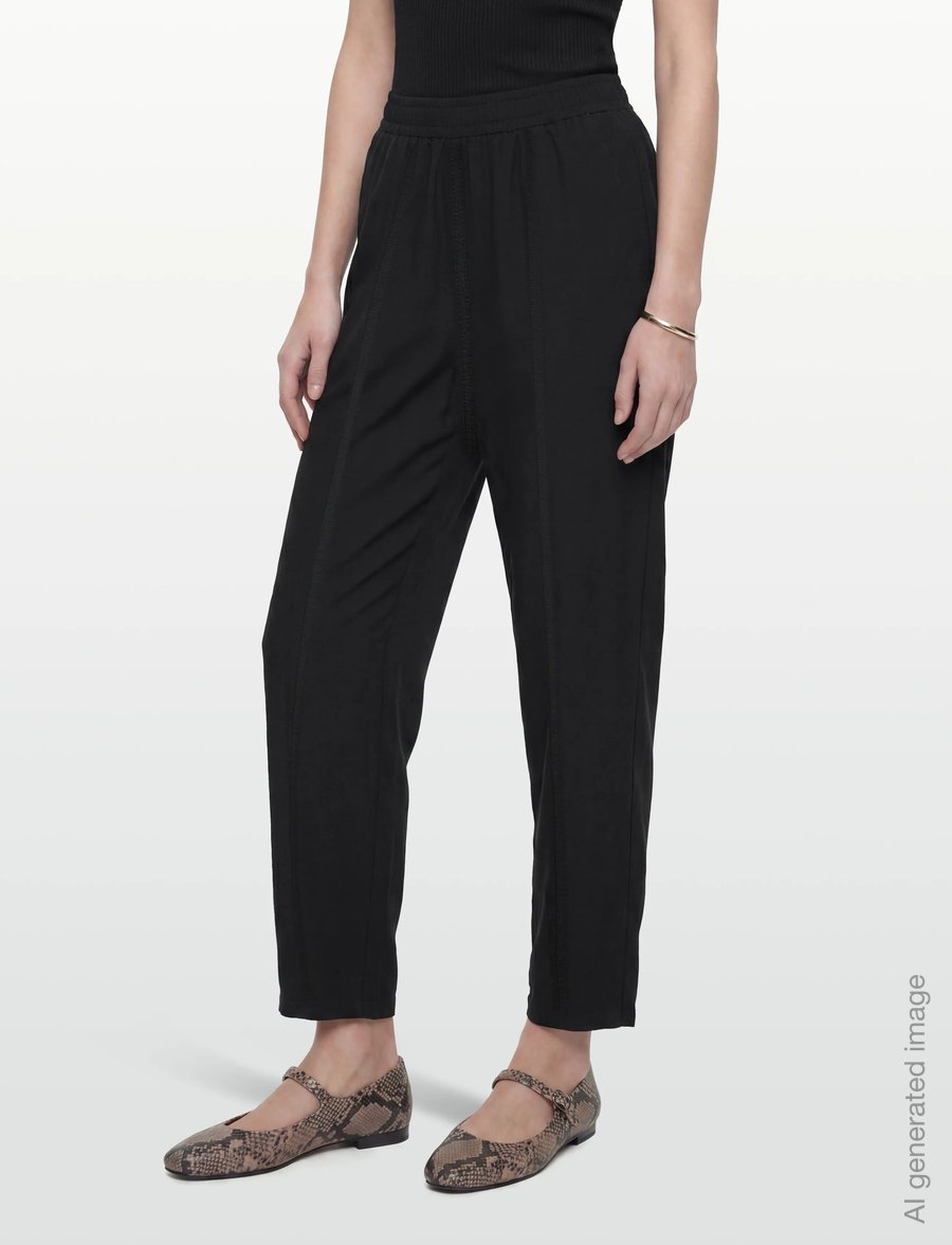 Kaffe - KAnaya Barrel Pants - hosen mit geradem bein - black deep - 3