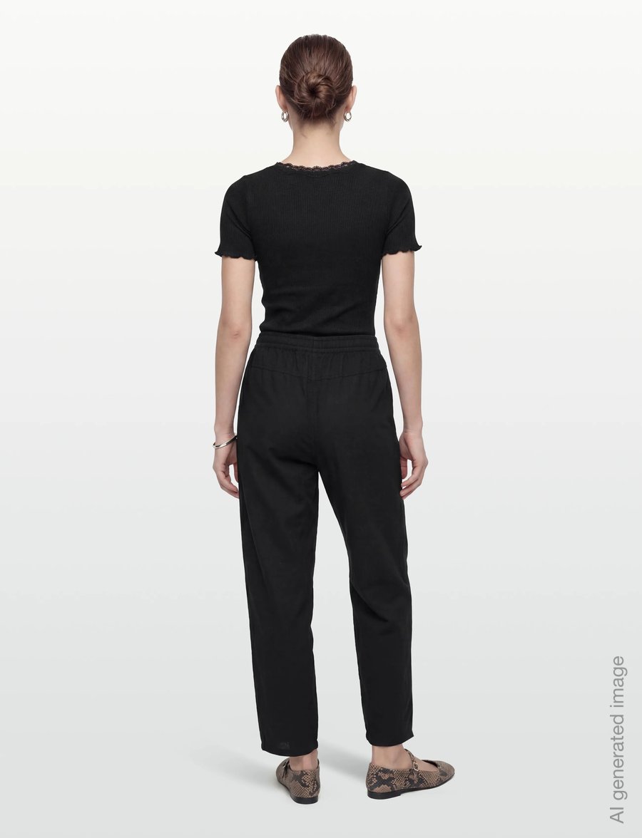 Kaffe - KAnaya Barrel Pants - hosen mit geradem bein - black deep - 4