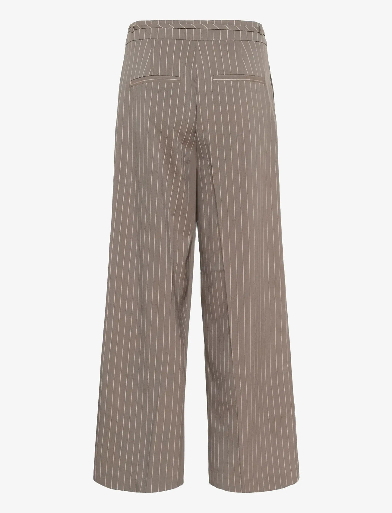 Kaffe - KAmeril Wide Pants - kostymbyxor - beige pinstripe - 2