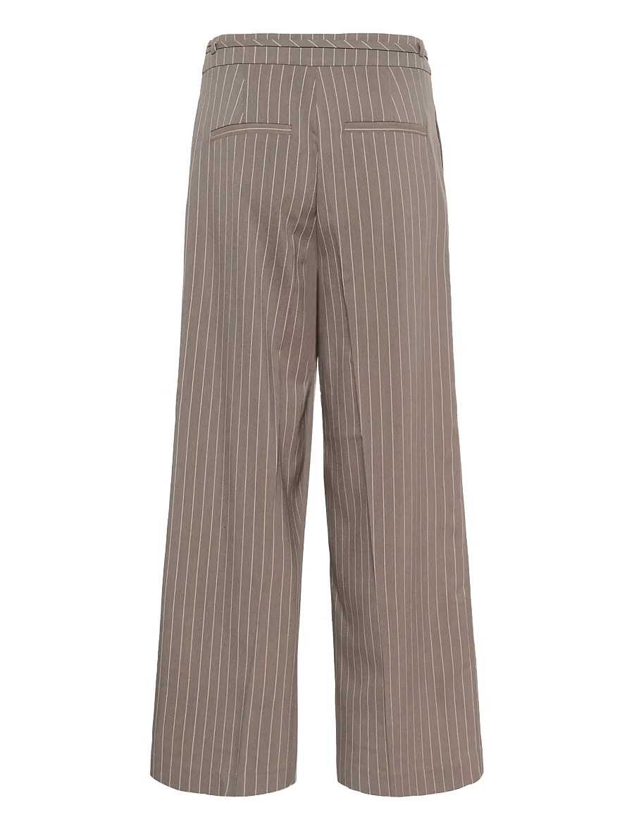 Kaffe - KAmeril Wide Pants - lietišķā stila bikses - beige pinstripe - 2