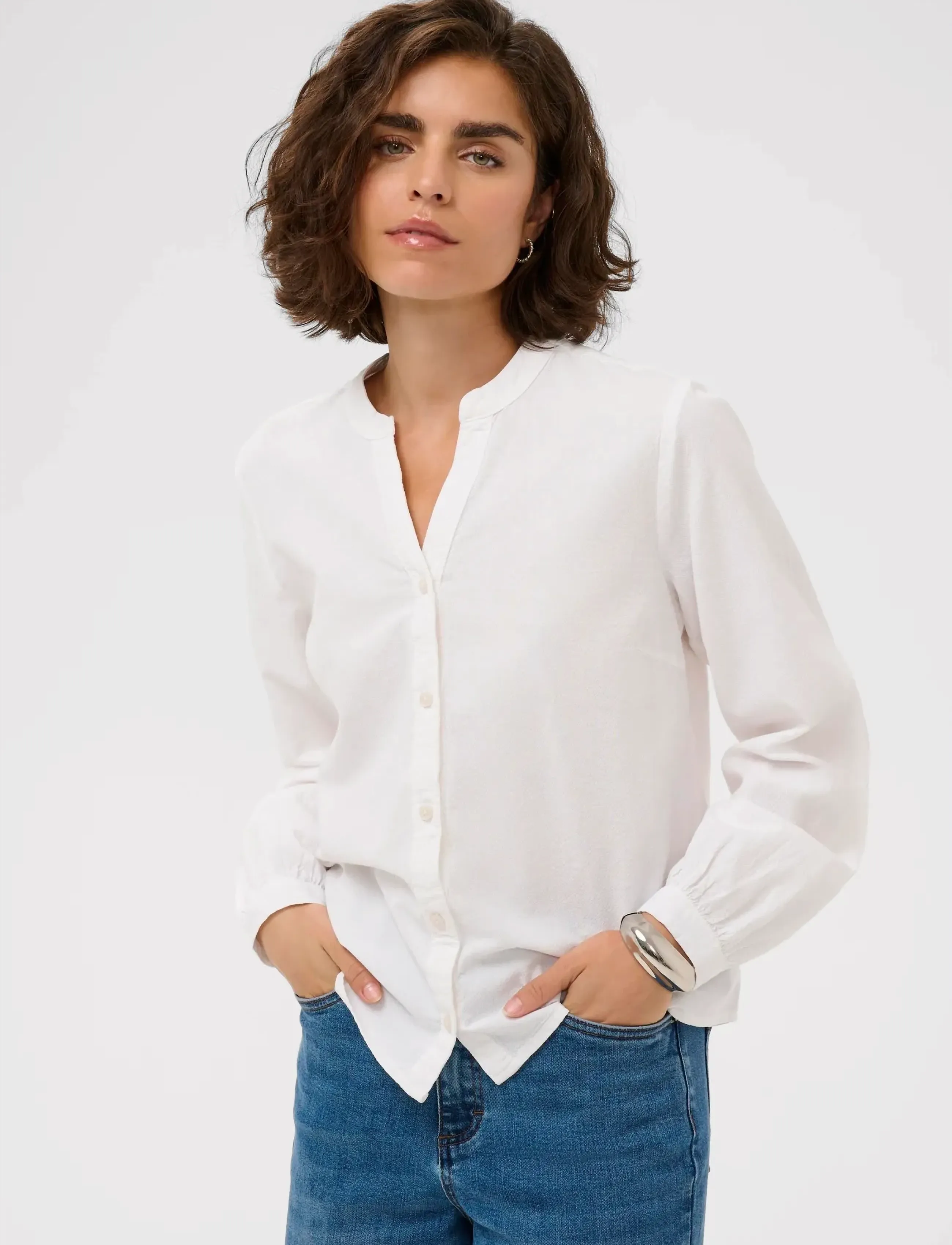 Kaffe Kanaya Shirt, 34, White, Skjorter > Langærmede, Dame