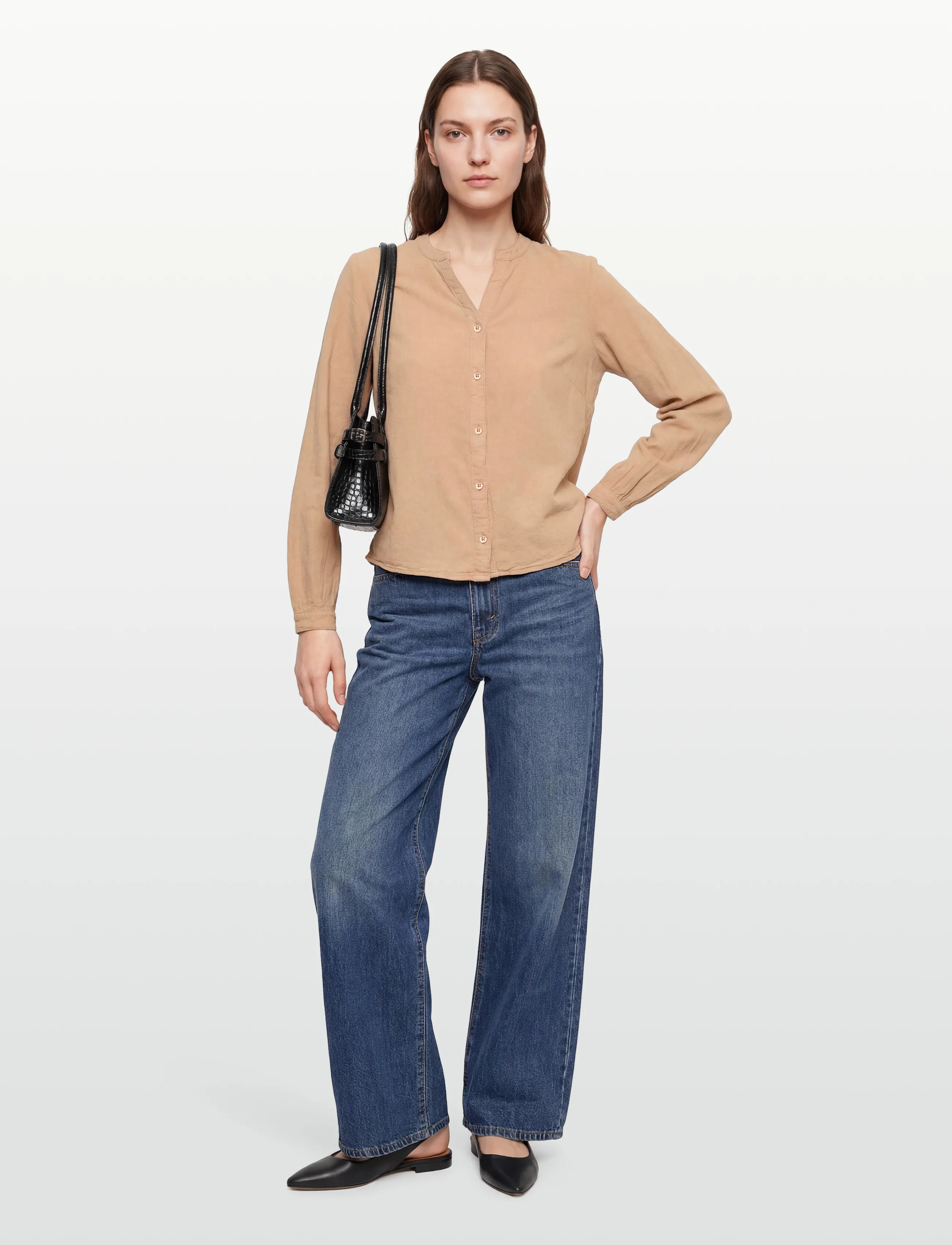 Kaffe Kanaya Shirt, 46, Beige, Skjorter > Langærmede, Dame