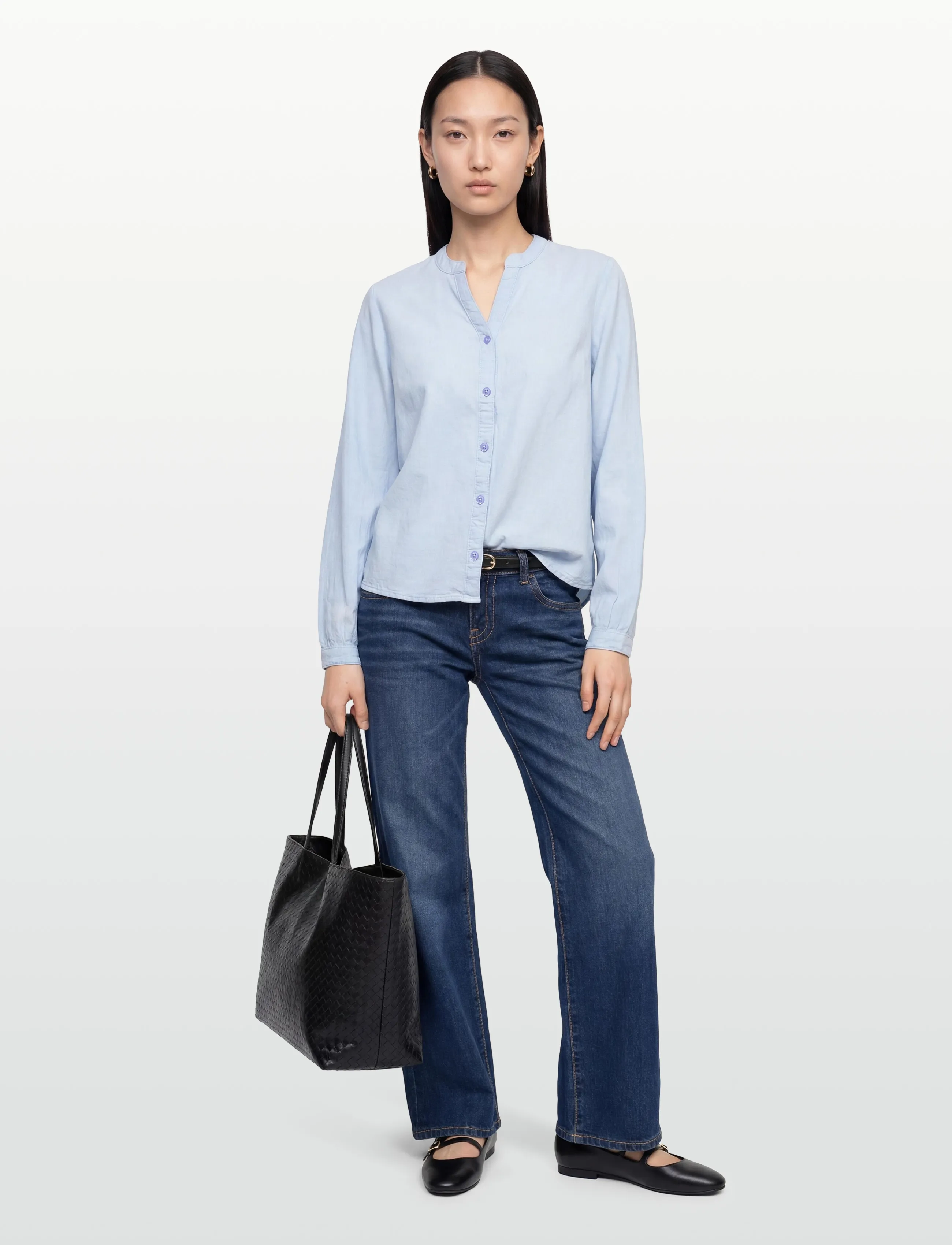 Kaffe Kanaya Shirt, 34, Blue, Skjorter > Langærmede, Dame