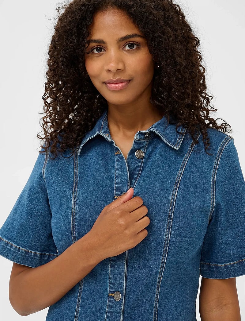 Kaffe - KAlena Denim Dress - sommerkjoler - medium blue denim - 4