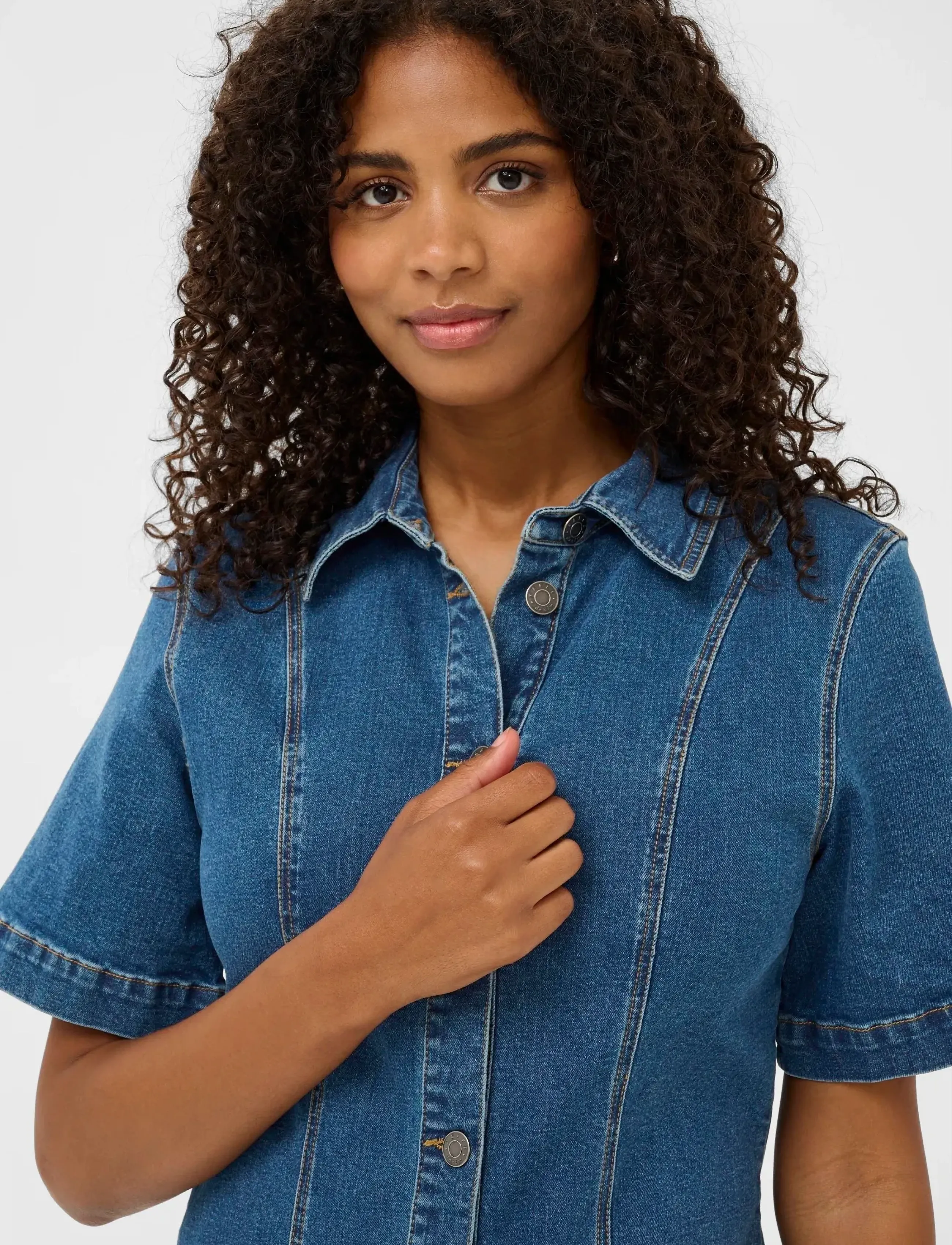 Kaffe - KAlena Denim Dress - sommerkjoler - medium blue denim - 4