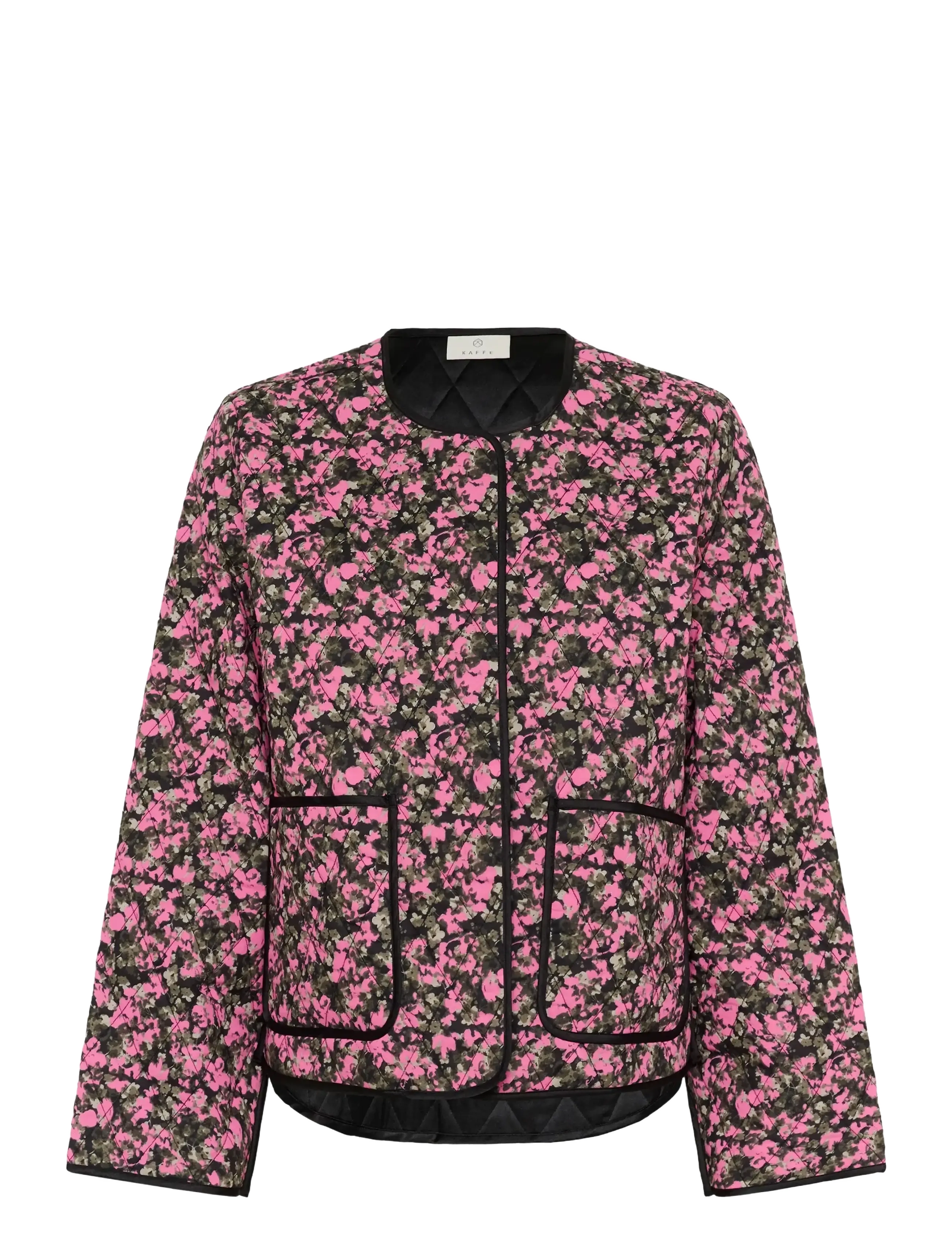 Kaffe KAnuria Jacket - Kaffe - PINK BLACK GRAPHIC FLOWER / multi