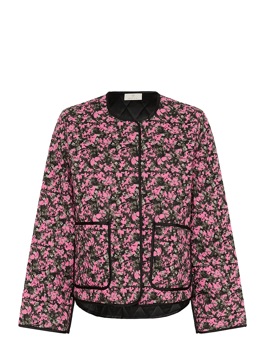 Kaffe - KAnuria Jacket - frühlingsjacken - pink black graphic flower - 1