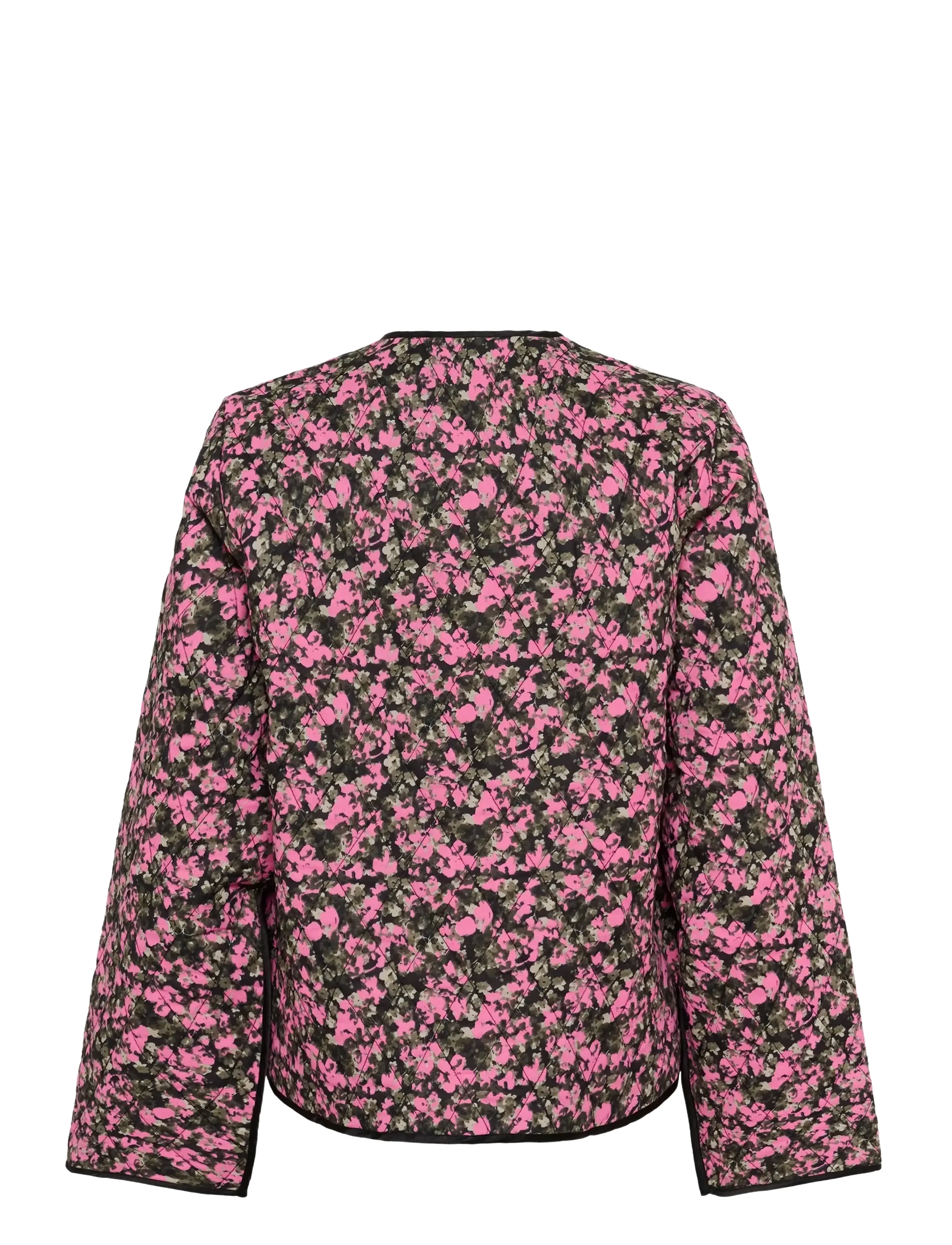 Kaffe - KAnuria Jacket - dygsniuotosios striukės - pink black graphic flower - 2