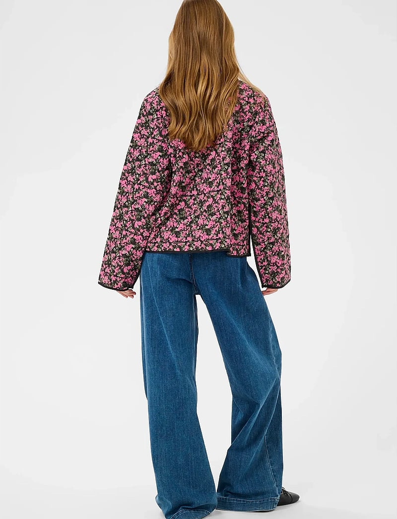 Kaffe - KAnuria Jacket - frühlingsjacken - pink black graphic flower - 4