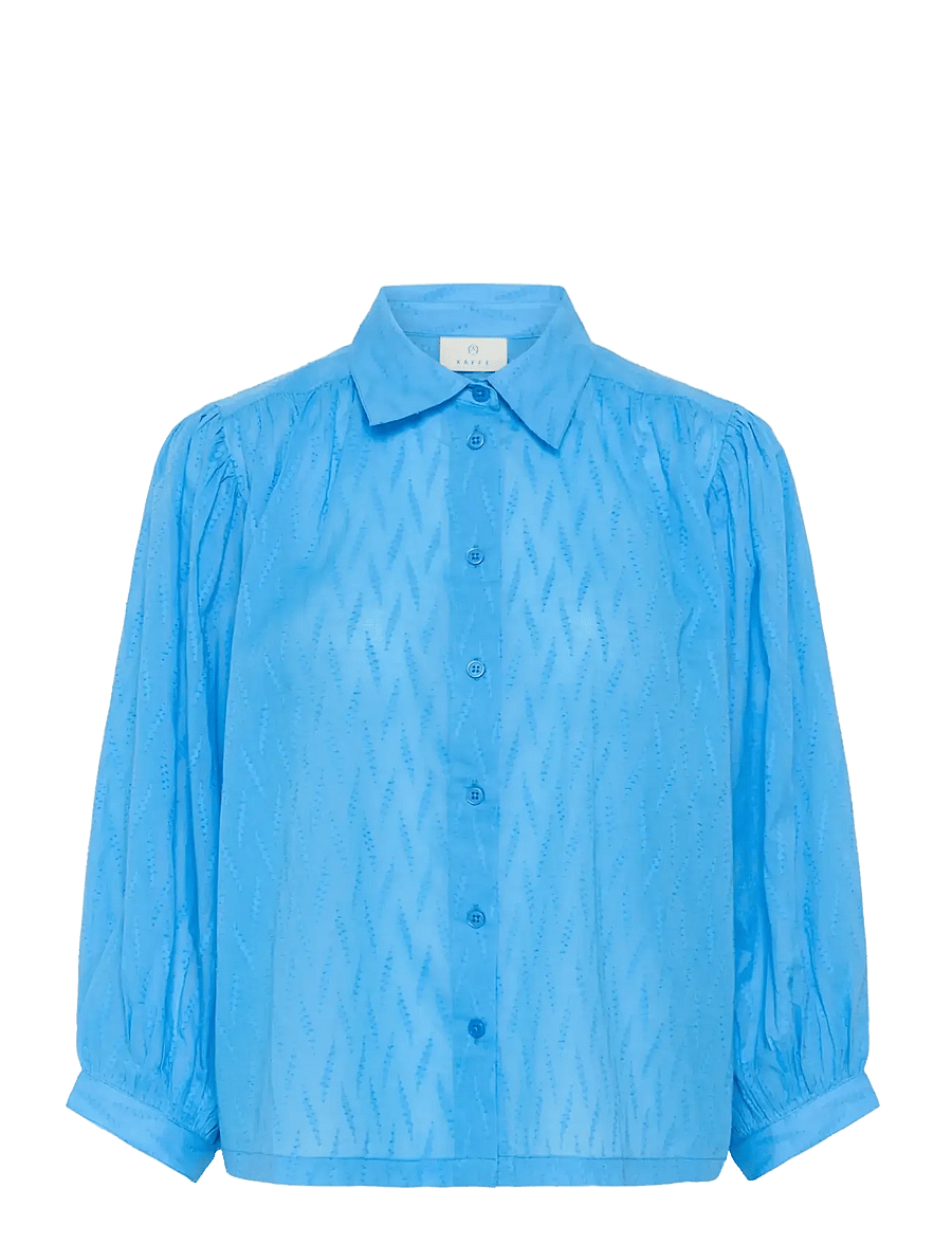 Kaffe - KAgabriela Shirt - long-sleeved shirts - azure blue - 1