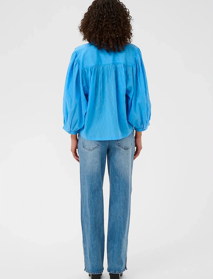 Kaffe - KAgabriela Shirt - long-sleeved shirts - azure blue - 3