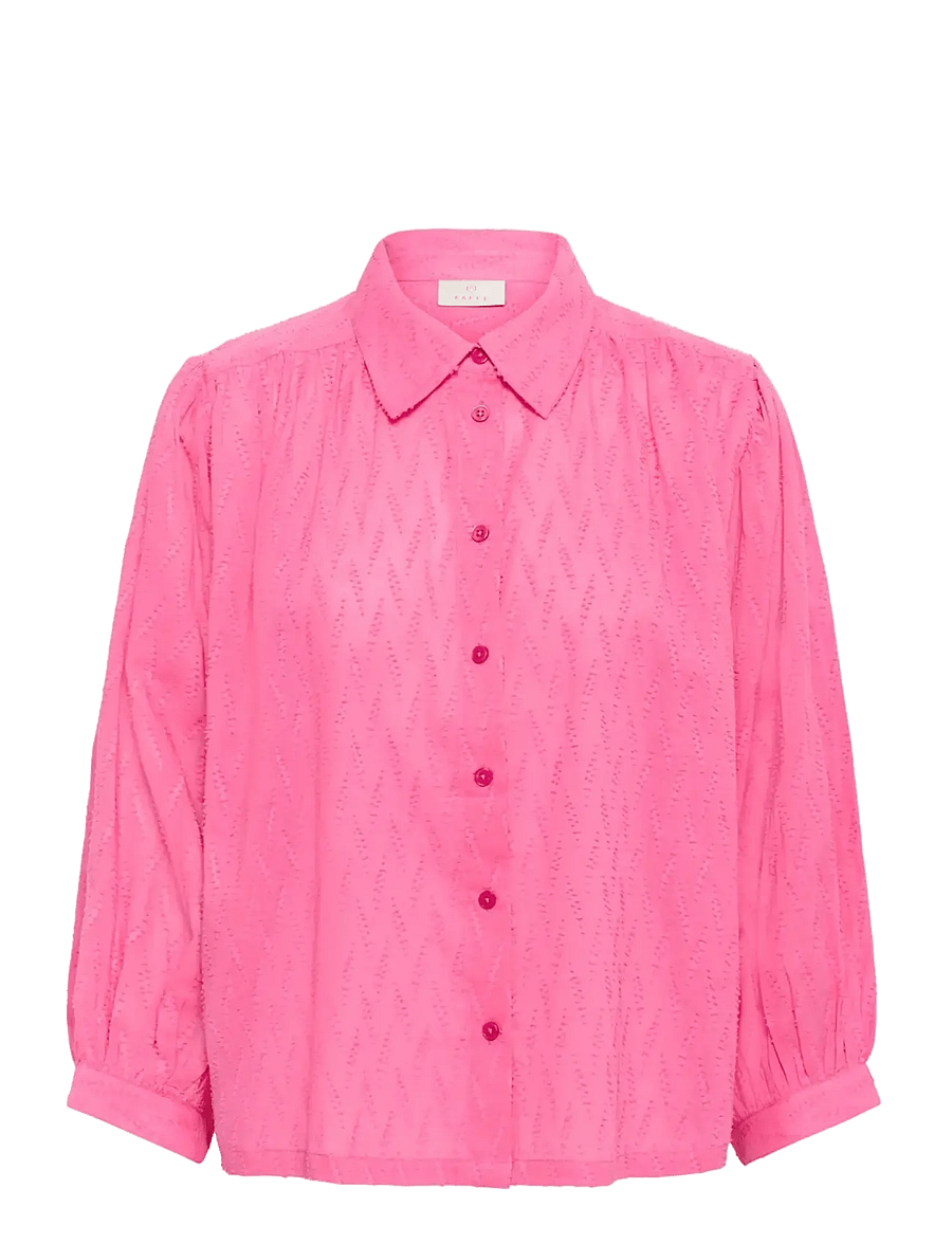 Kaffe - KAgabriela Shirt - pitkähihaiset kauluspaidat - pink power - 0