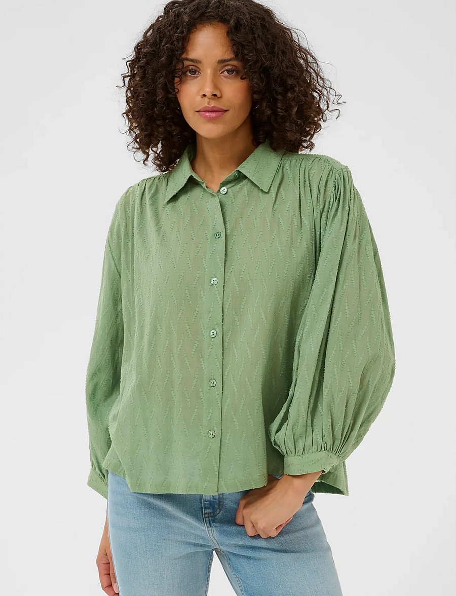 Kaffe - KAgabriela Shirt - long-sleeved shirts - sea spray - 0