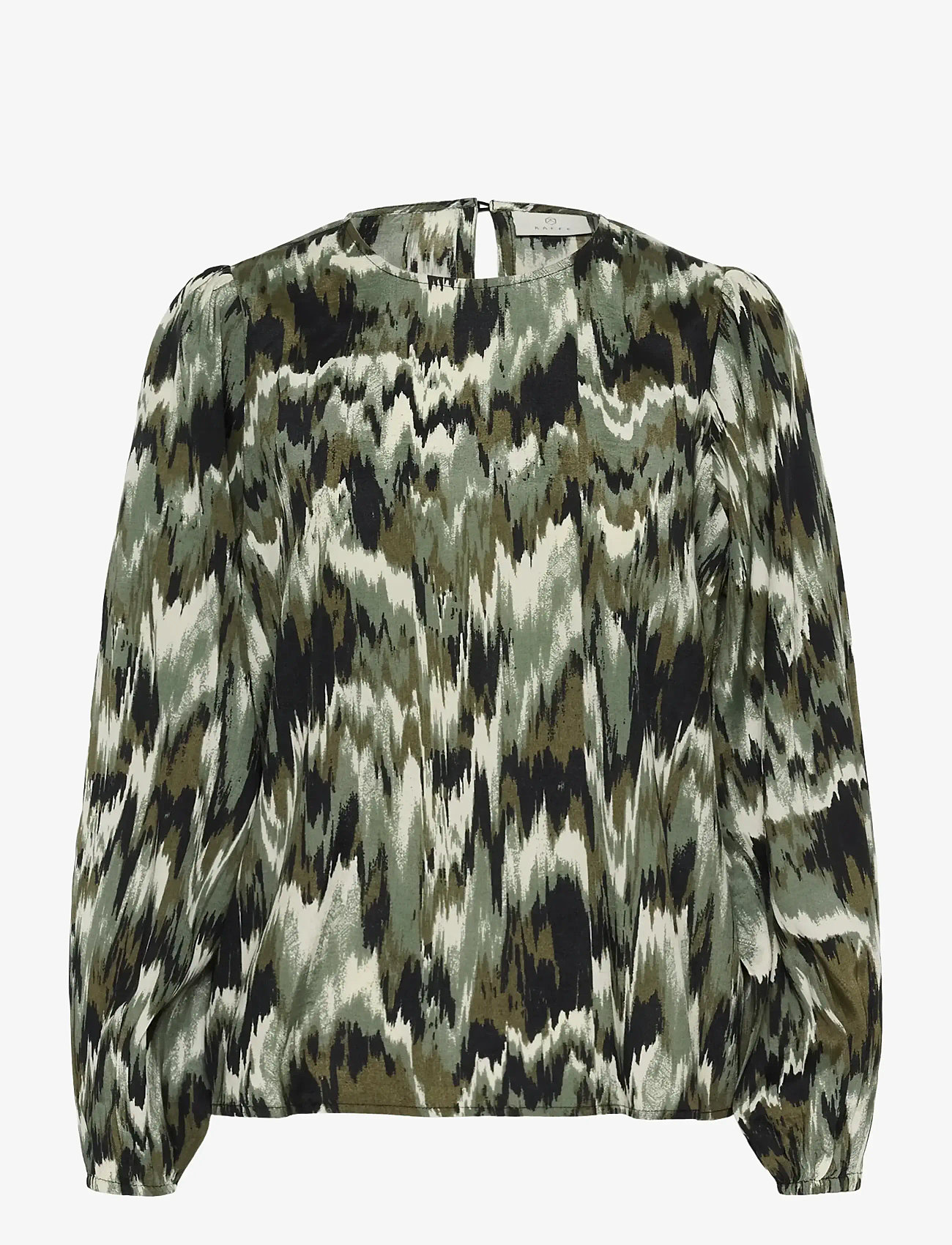 Kaffe - KAkia Blouse - långärmade blusar - green black abstract graphic - 1