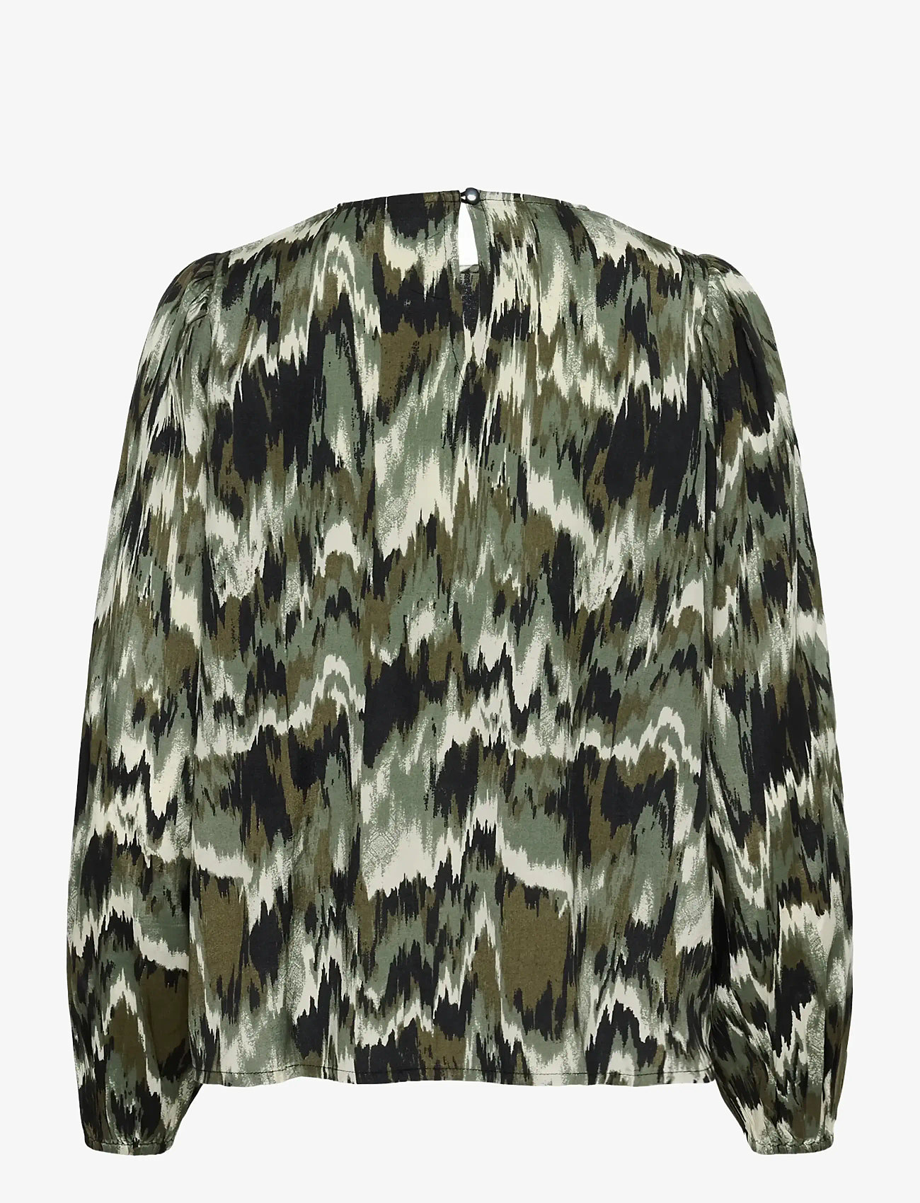 Kaffe - KAkia Blouse - långärmade blusar - green black abstract graphic - 2
