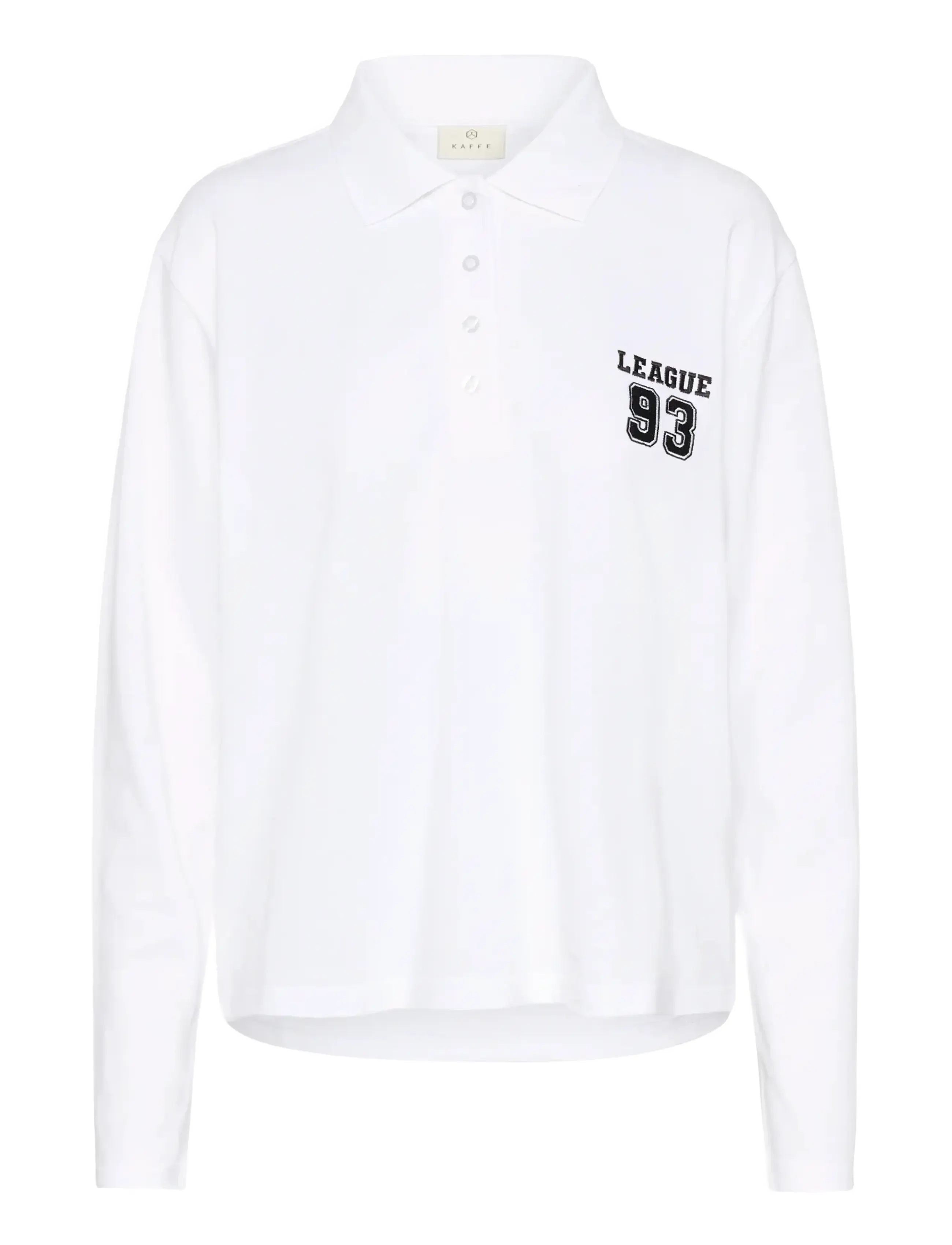 Kaffe KAmiala Polo LS T-Shirt - Clothing - OPTICAL WHITE / white