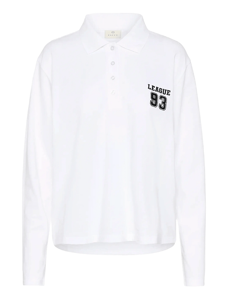 Kaffe - KAmiala Polo LS T-Shirt - polosärgid - optical white - 1