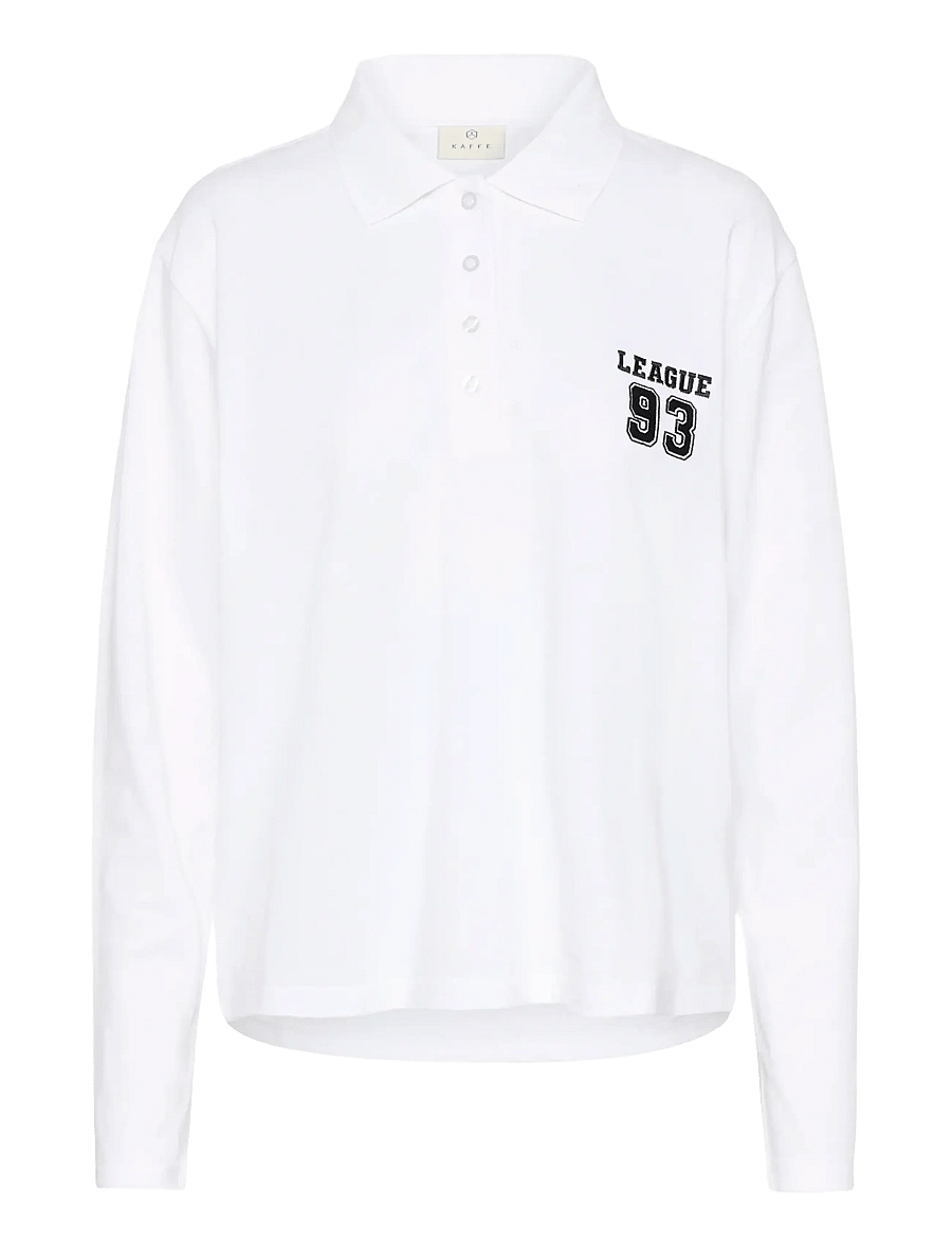 Kaffe - KAmiala Polo LS T-Shirt - koszulki polo - optical white - 1