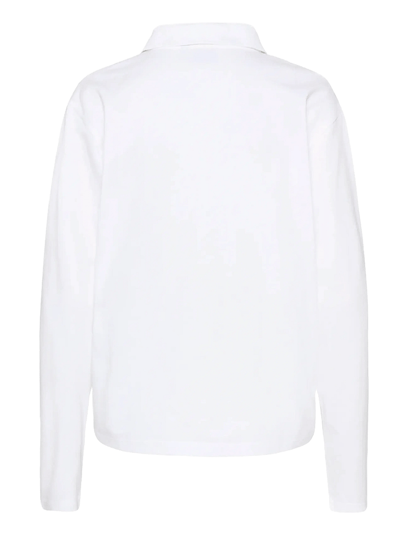 Kaffe - KAmiala Polo LS T-Shirt - polosärgid - optical white - 2