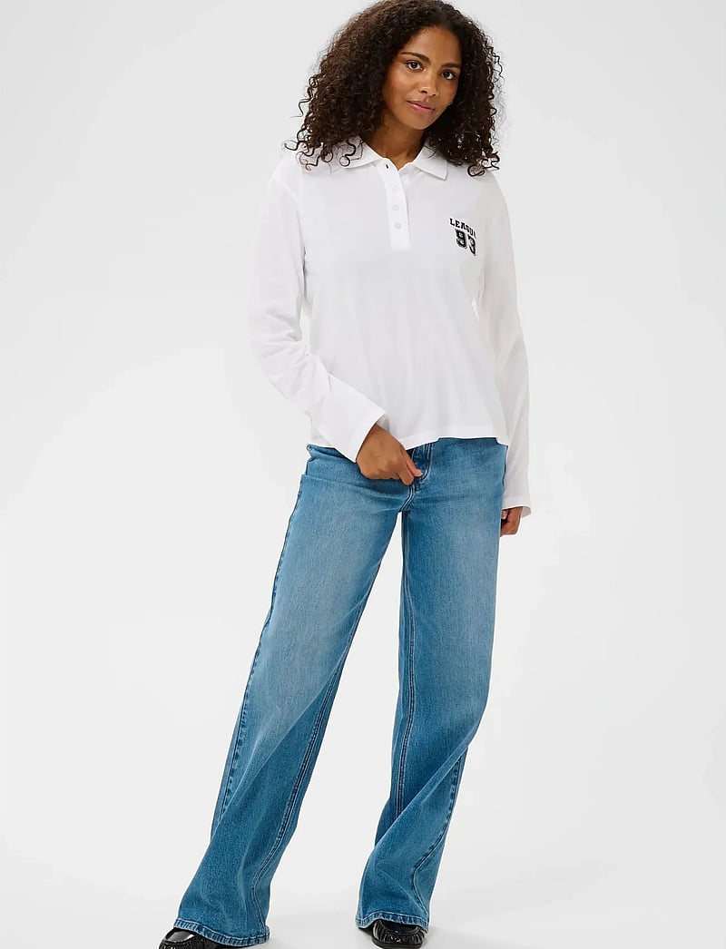 Kaffe - KAmiala Polo LS T-Shirt - polosärgid - optical white - 3