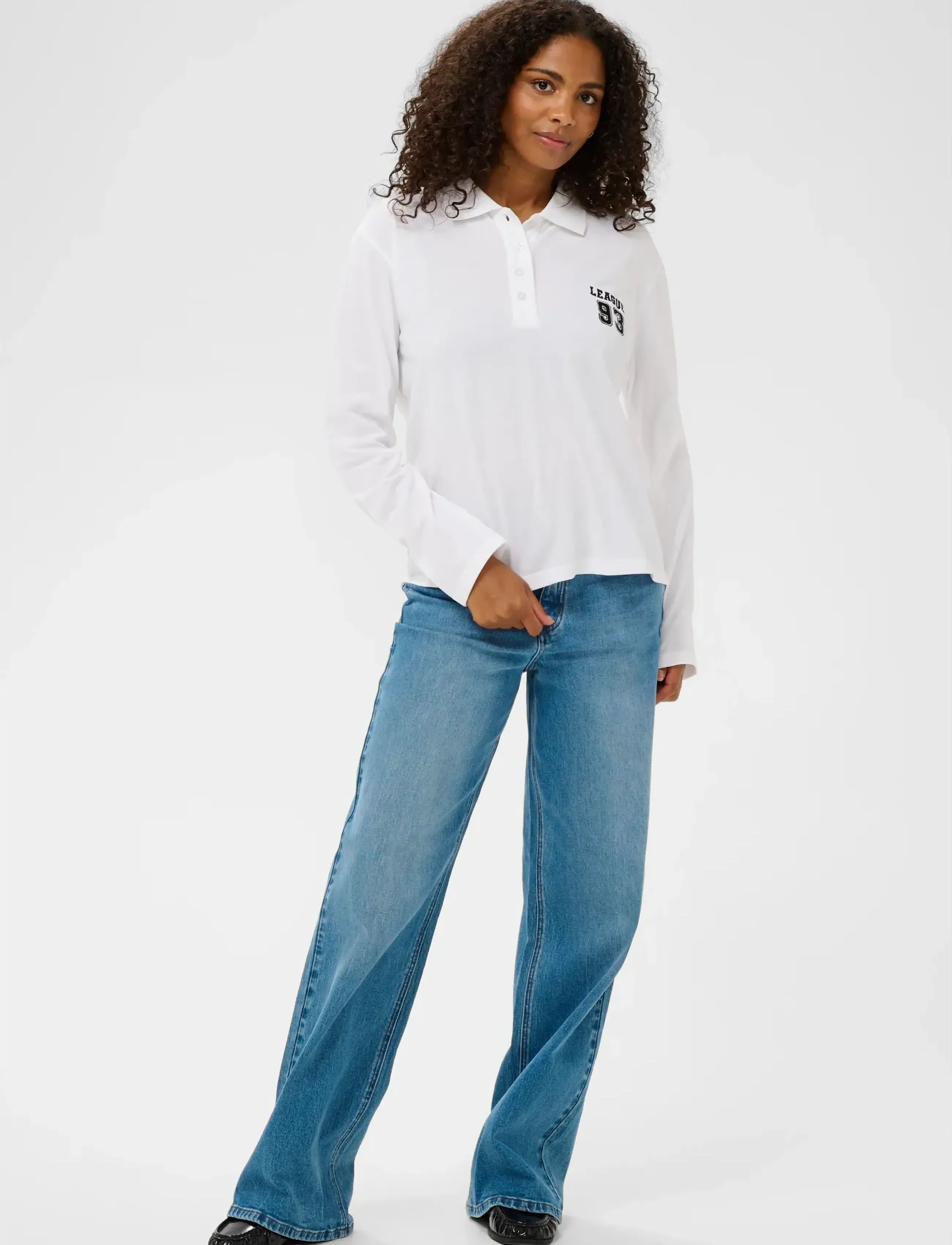 Kaffe - KAmiala Polo LS T-Shirt - koszulki polo - optical white - 3