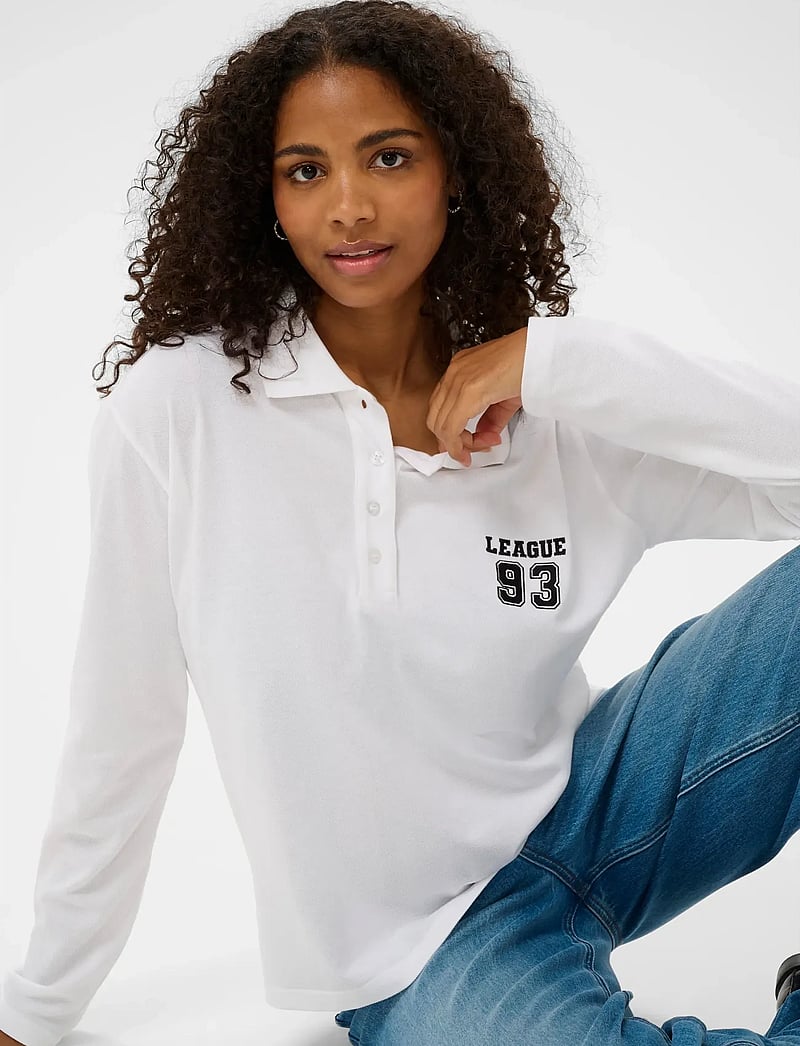 Kaffe - KAmiala Polo LS T-Shirt - polosärgid - optical white - 5