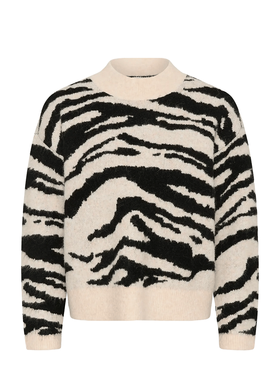 Kaffe - KAsandra Pullover LS - pullover - turtledove/black animal - 0