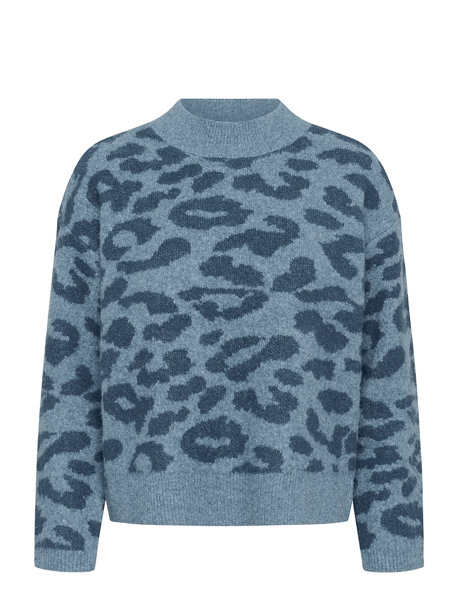 Kaffe - KAsandra Pullover LS - stickade tröjor - windward blu/bering sea animal - 0