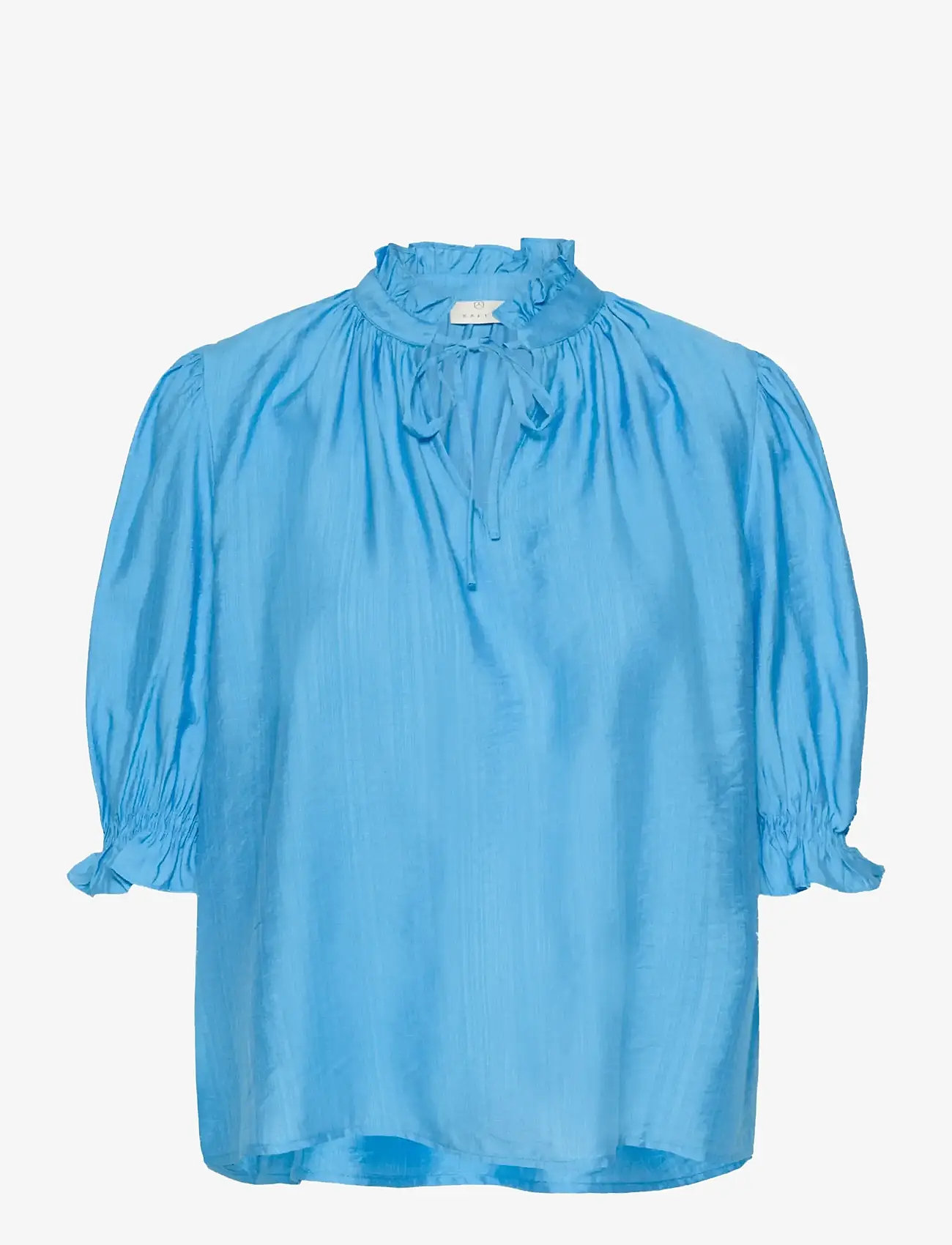 Kaffe - KAlufia Frill Blouse - kurzämlige blusen - azure blue - 1
