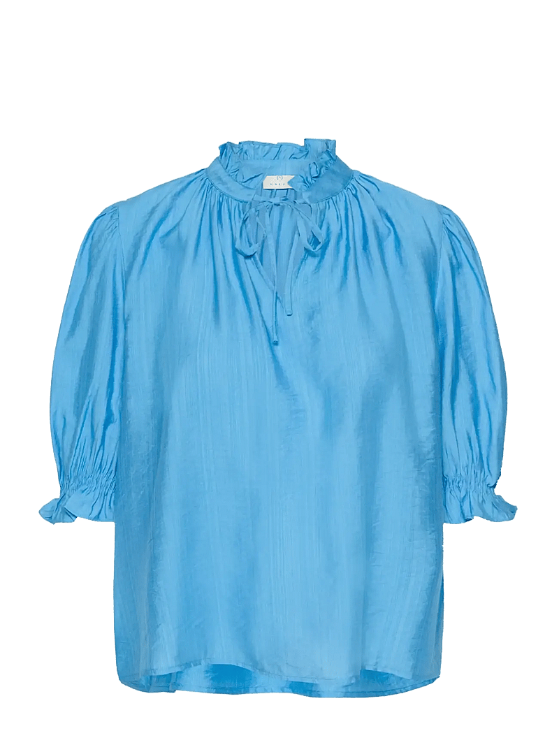 Kaffe - KAlufia Frill Blouse - kortærmede bluser - azure blue - 1
