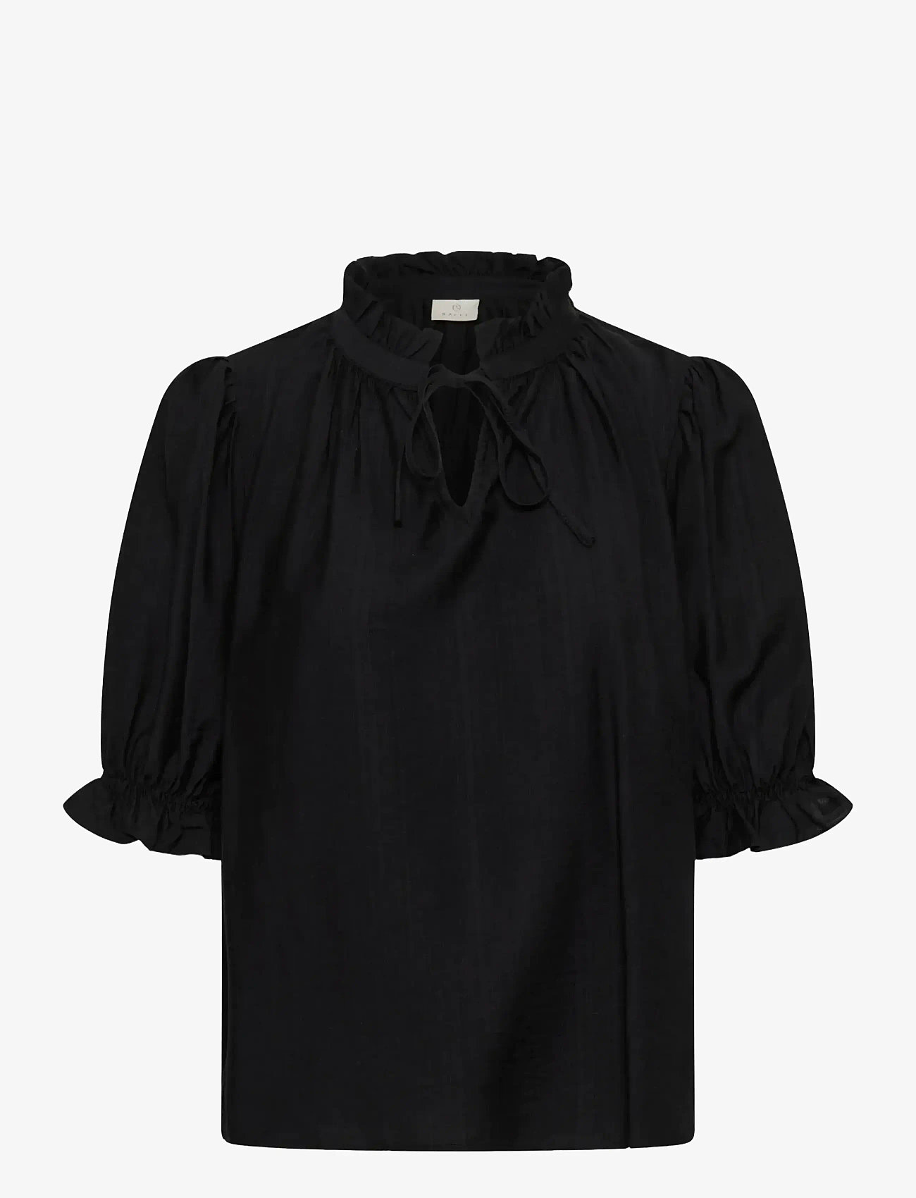 Kaffe - KAlufia Frill Blouse - short-sleeved blouses - black deep - 1