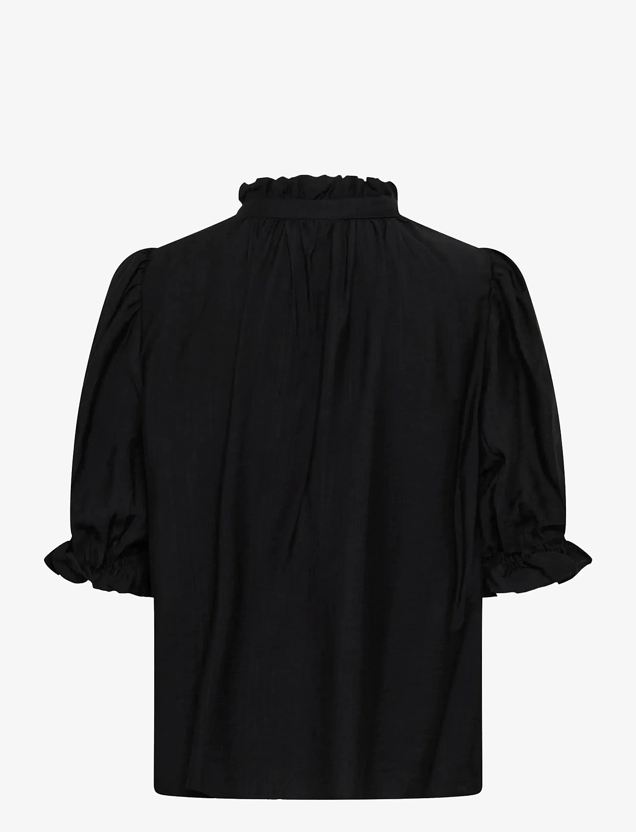 Kaffe - KAlufia Frill Blouse - short-sleeved blouses - black deep - 2