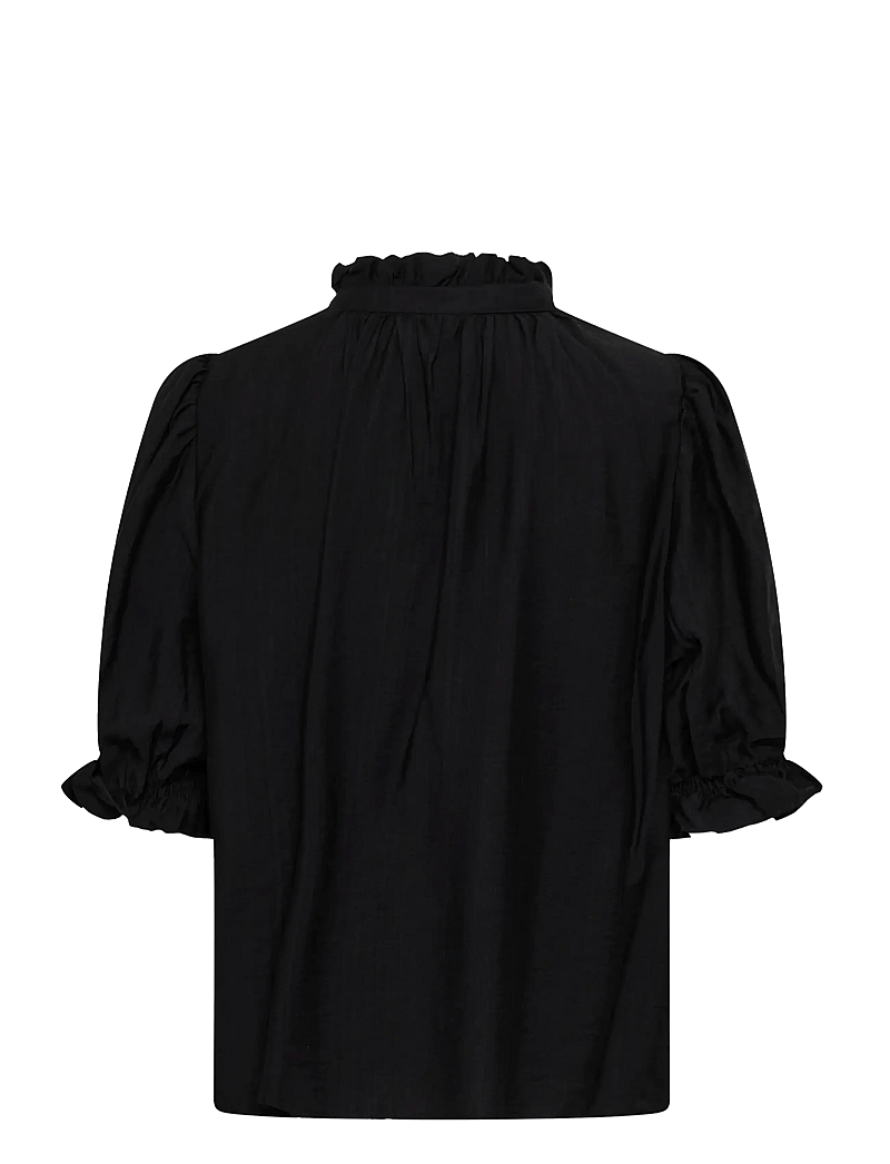 Kaffe - KAlufia Frill Blouse - short-sleeved blouses - black deep - 2