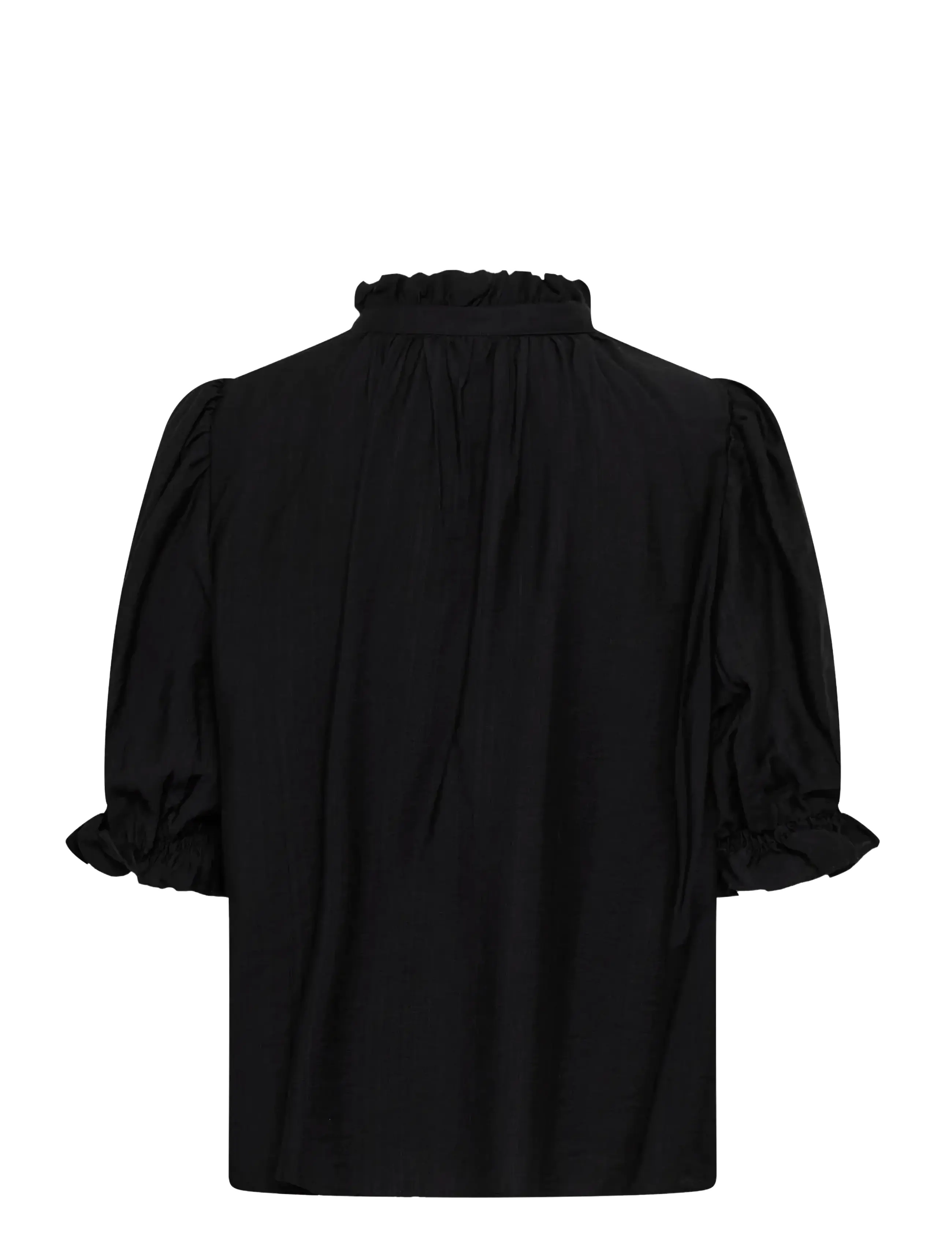 Kaffe - KAlufia Frill Blouse - kortærmede bluser - black deep - 2