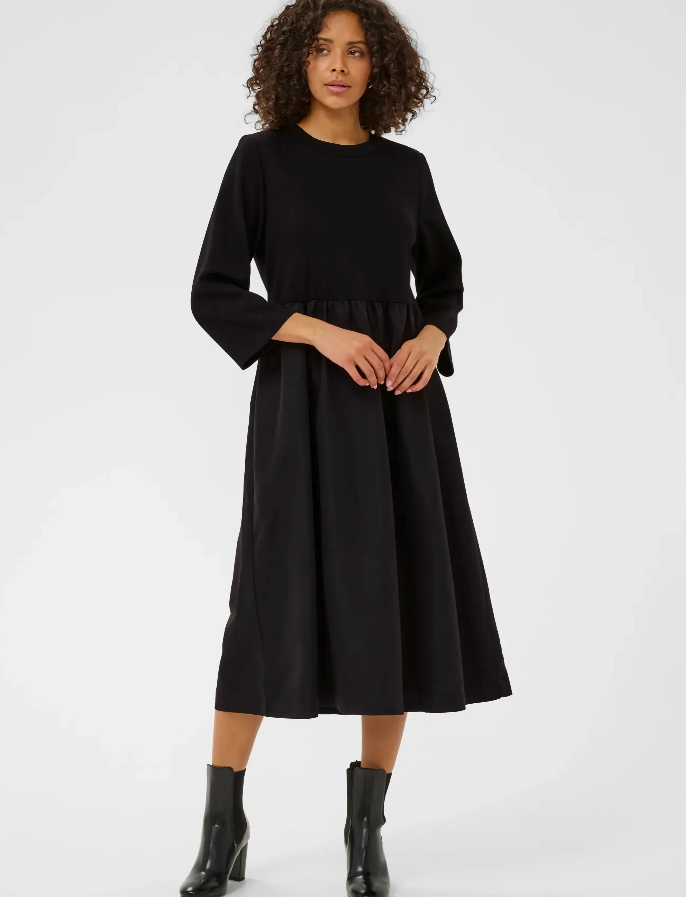 Kaffe KArosa Dress - Midikleider - BLACK DEEP / black